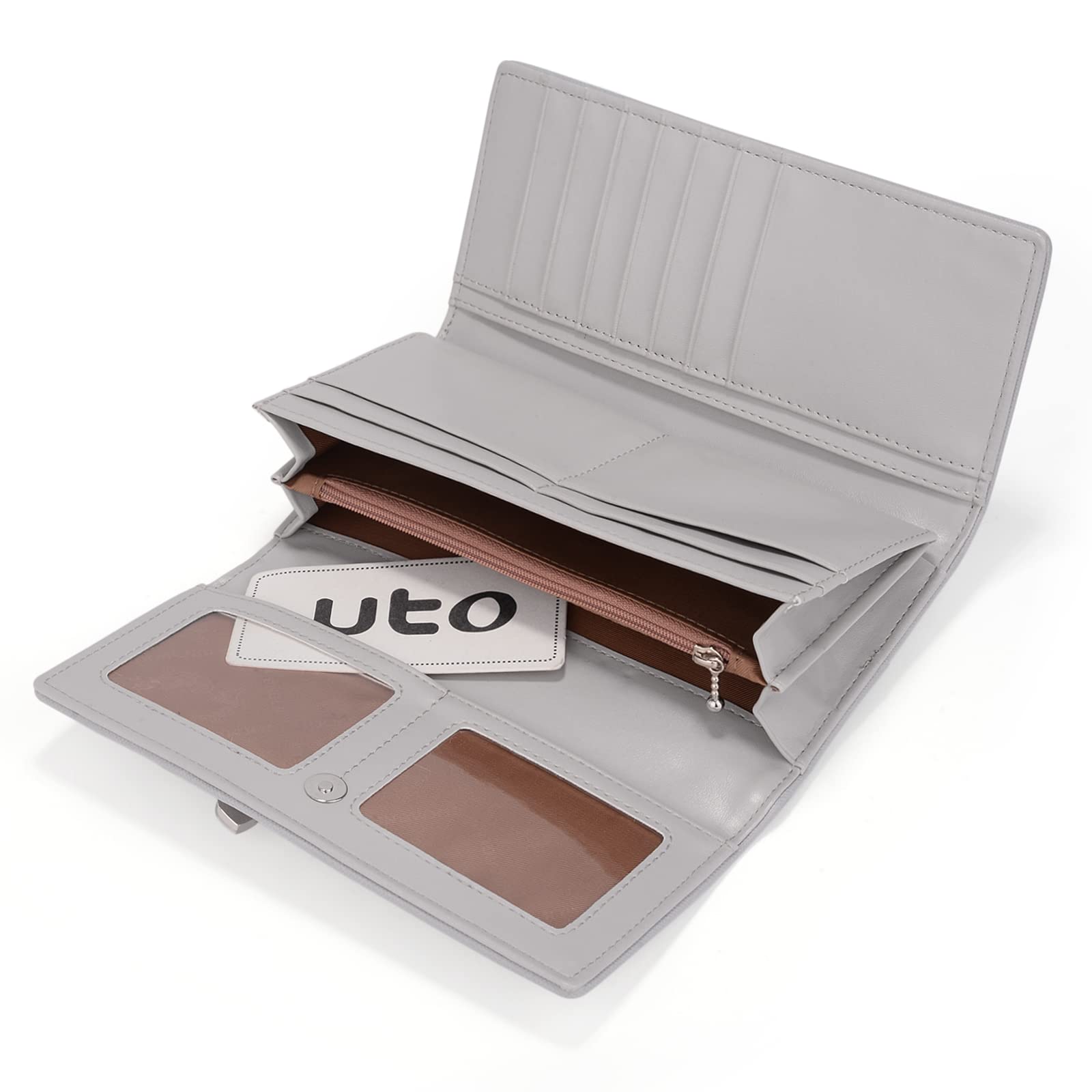 UTO RFID Blocking Wallet for Women - Large Capacity PU Leather Card Holder with Zipper Pocket | Phone Case & Clutch Purse | Perfect for Travel, Shopping, and Everyday Use