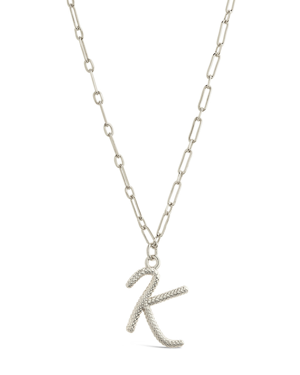 Personalized Textured Initial Charm Pendant Necklace for Women - Custom Name Letter Jewelry Gift for Her, Birthday, Anniversary, Valentine's Day