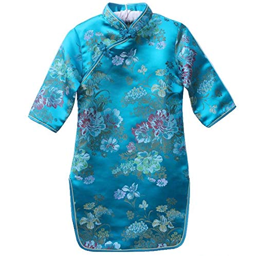 Elegant Peony Rose Qipao Cheongsam Dress for Women - Half Sleeve Chinese Traditional Wedding Dress, Princess Birthday Party Costume | Perfect for Bridal Shower, Tea Ceremony & Cultural Events