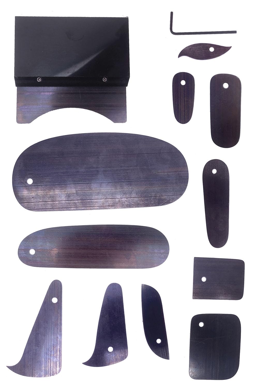 14-Piece Steel Violin Scraper Set - Professional Violin Fingerboard Scrapers & Luthier Tools for Woodworking Projects - Perfect for Violin Making, Repair, and DIY Instrument Crafting