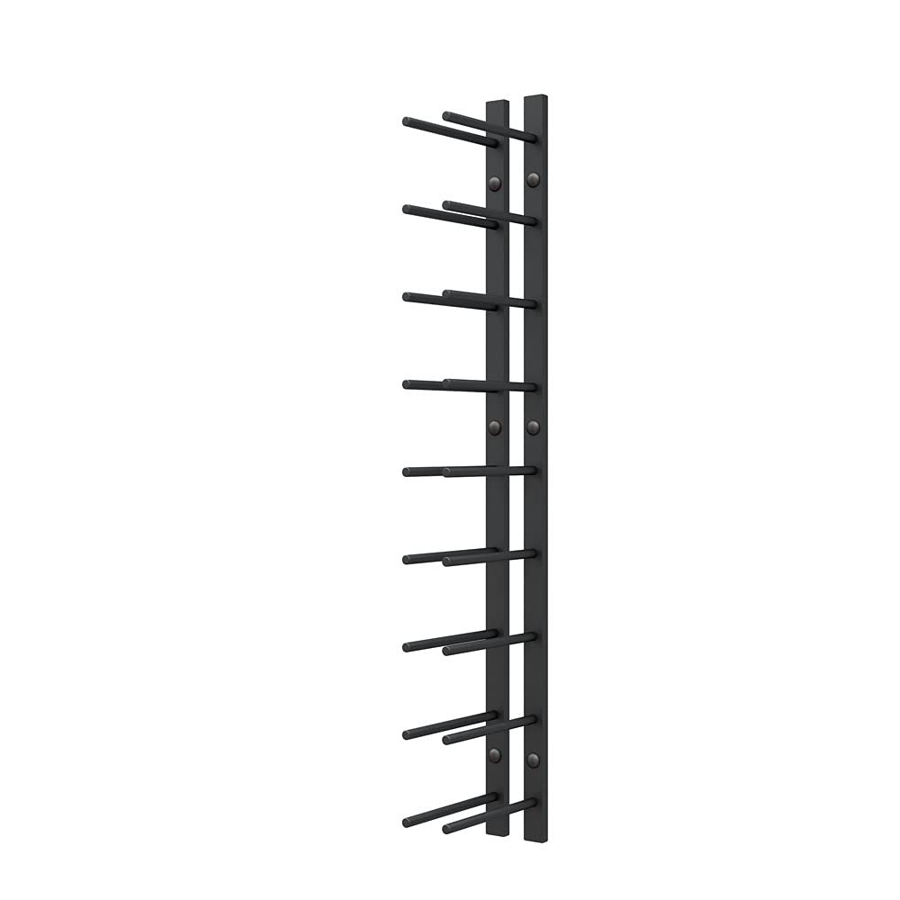 Modern Matte Black Wall Mounted Wine Rack - Holds 9 Bottles (3 Foot) | Space-Saving Metal Wine Storage for Home Bar, Kitchen, Dining Room & Wine Cellar | Perfect for Small Spaces & Wine Enthusiasts