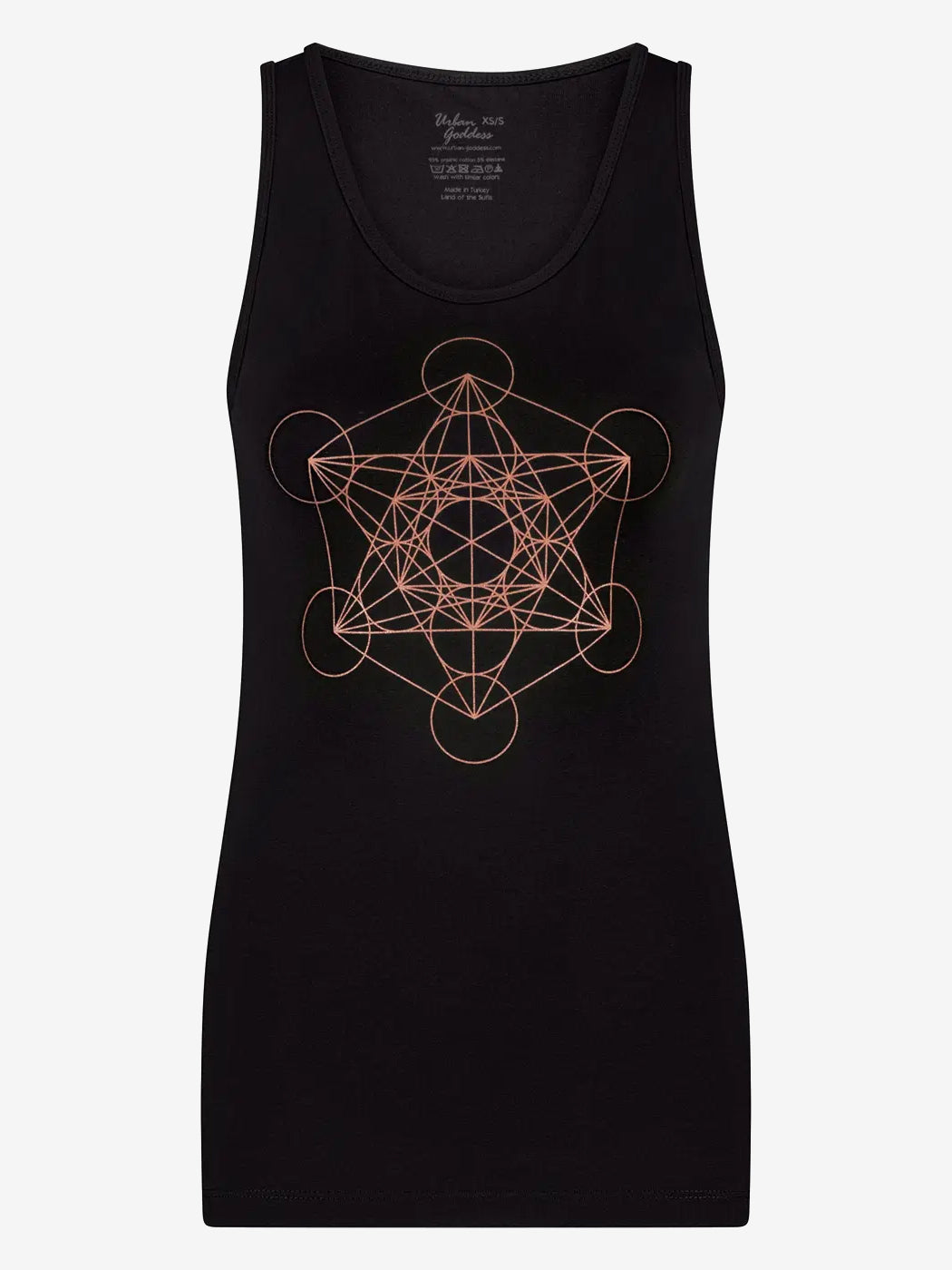 Urban Goddess Metatron Core Yoga Tank Top - Onyx Black | High-Performance Workout & Meditation Apparel for Women