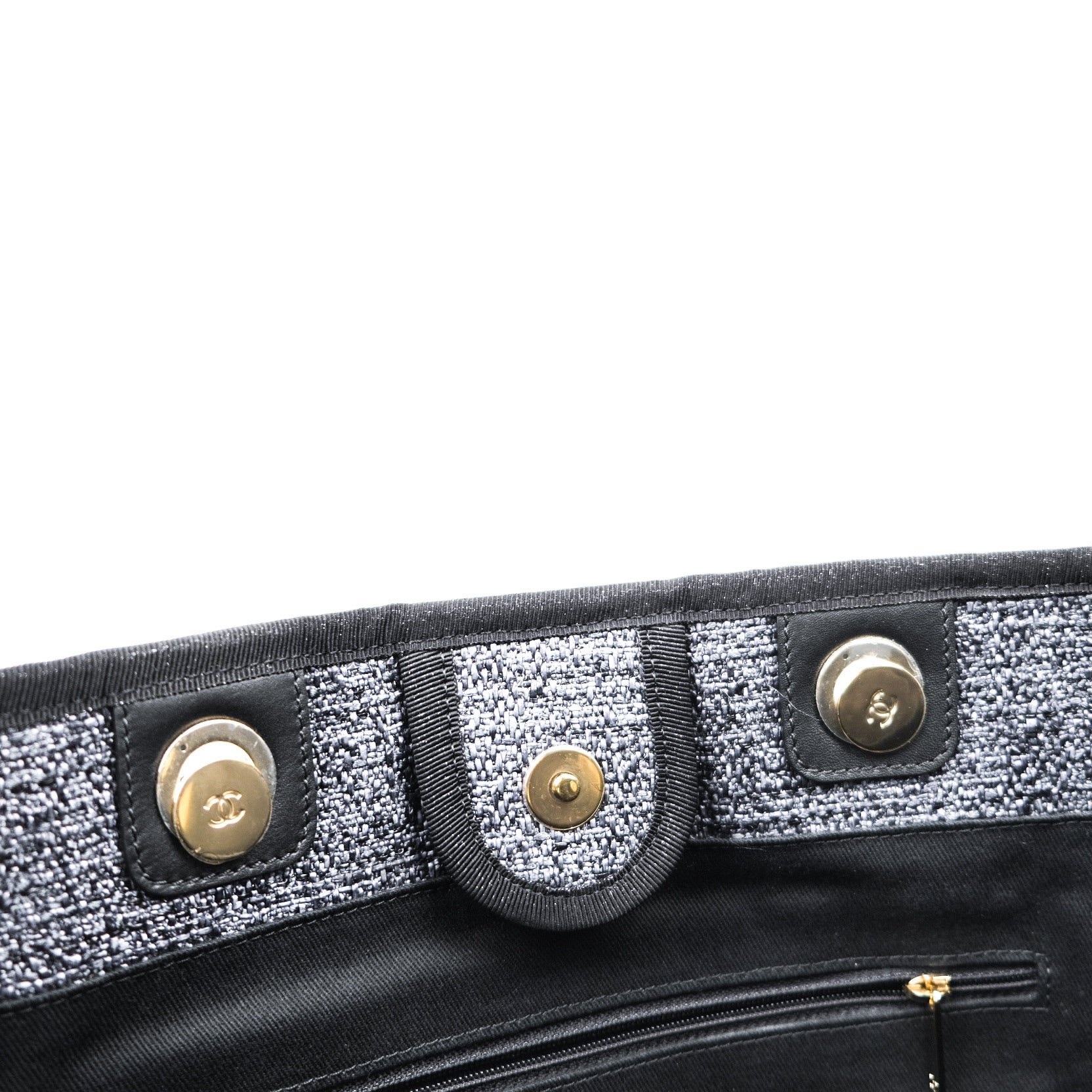 Chanel Canvas Deauville Medium Tote Bag in Charcoal Grey - Luxury Designer Handbag for Women, Perfect for Work, Travel & Everyday Use