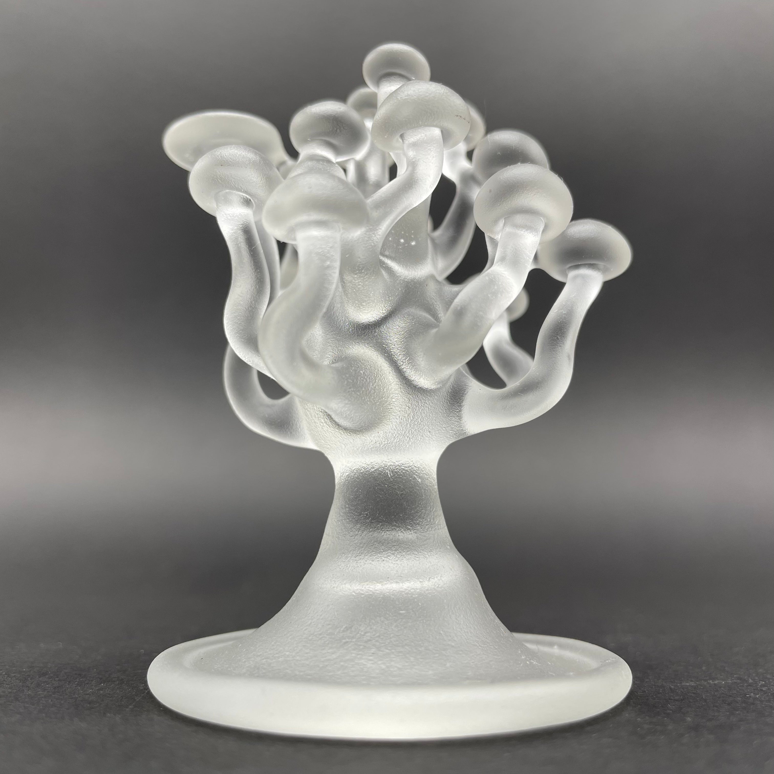 Handmade Small Glass Mushroom Sculpture - Decorative Art Piece for Home, Office & Garden Decor - Perfect for Tabletop, Shelf & Outdoor Display