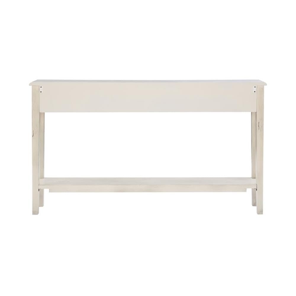 Pemberly Row Transitional Wood Console Table in Cream - Elegant Entryway Furniture for Hallway, Living Room & Foyer Decor