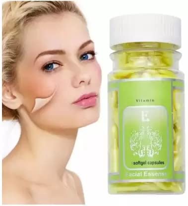 Wiffy Aloe Vera & Vitamin E Facial Capsules for Glowing Skin - Hydrating & Brightening Face Serum for Daily Skincare Routine | Perfect for Dry Skin & Nighttime Use