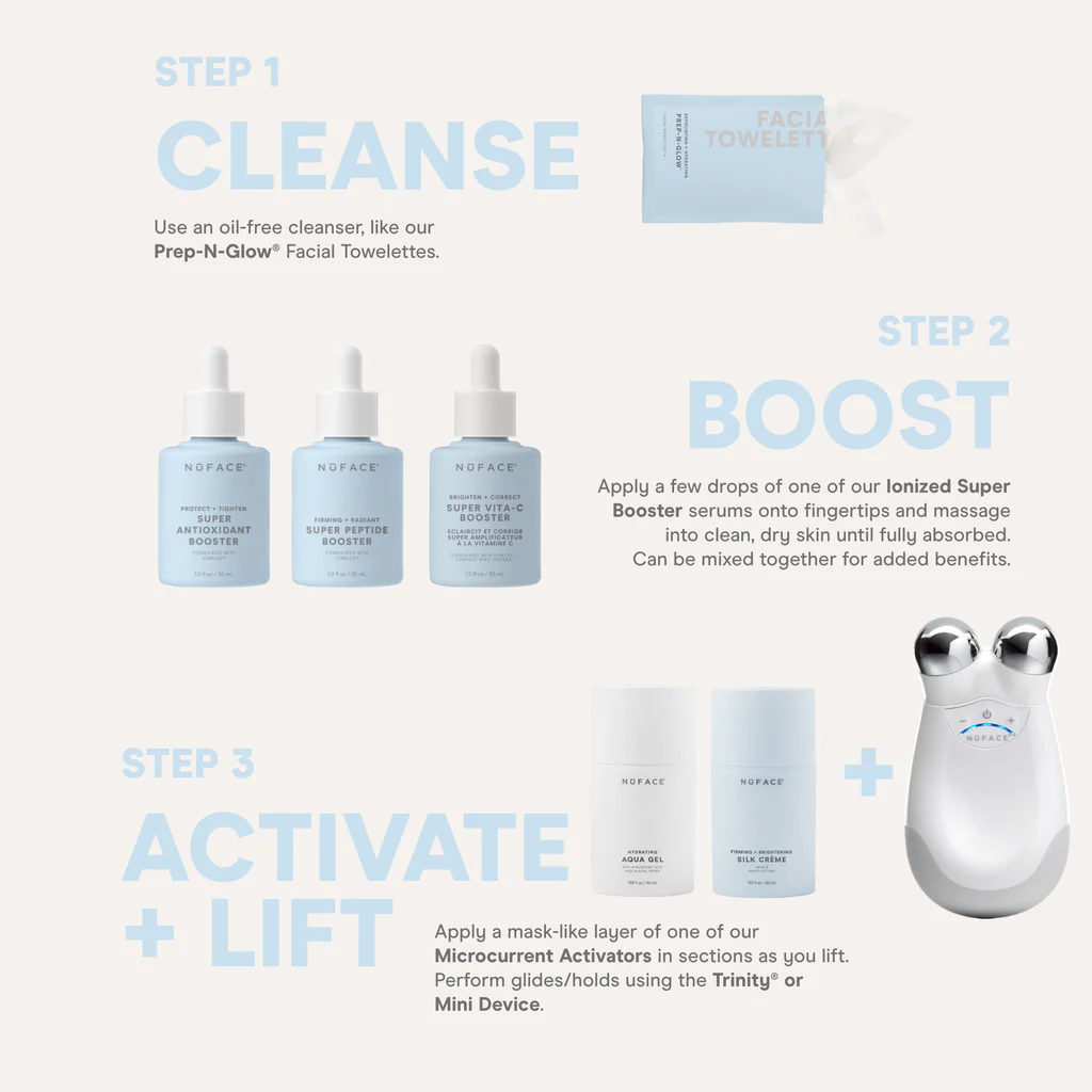 NuFACE Super Vita C Booster Serum - Vitamin C Brightening Facial Serum for Glowing Skin | Anti-Aging & Dark Spot Treatment | Perfect for Morning Skincare Routine & Pre-Makeup Application