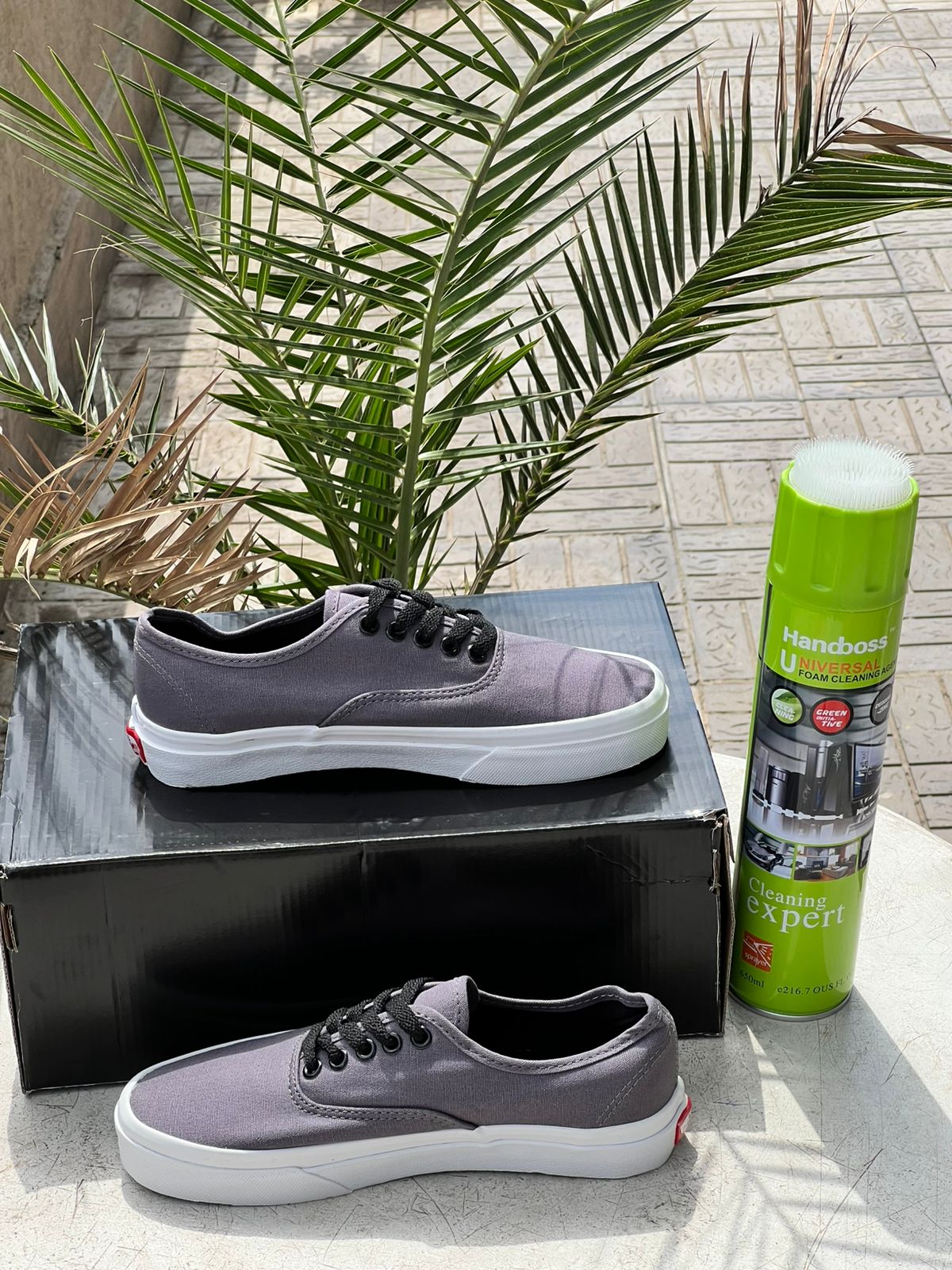 Vans Grey Canvas Sneakers for Men & Women | Classic Slip-On Casual Shoes | Comfortable & Stylish for Walking, Travel, and Everyday Wear