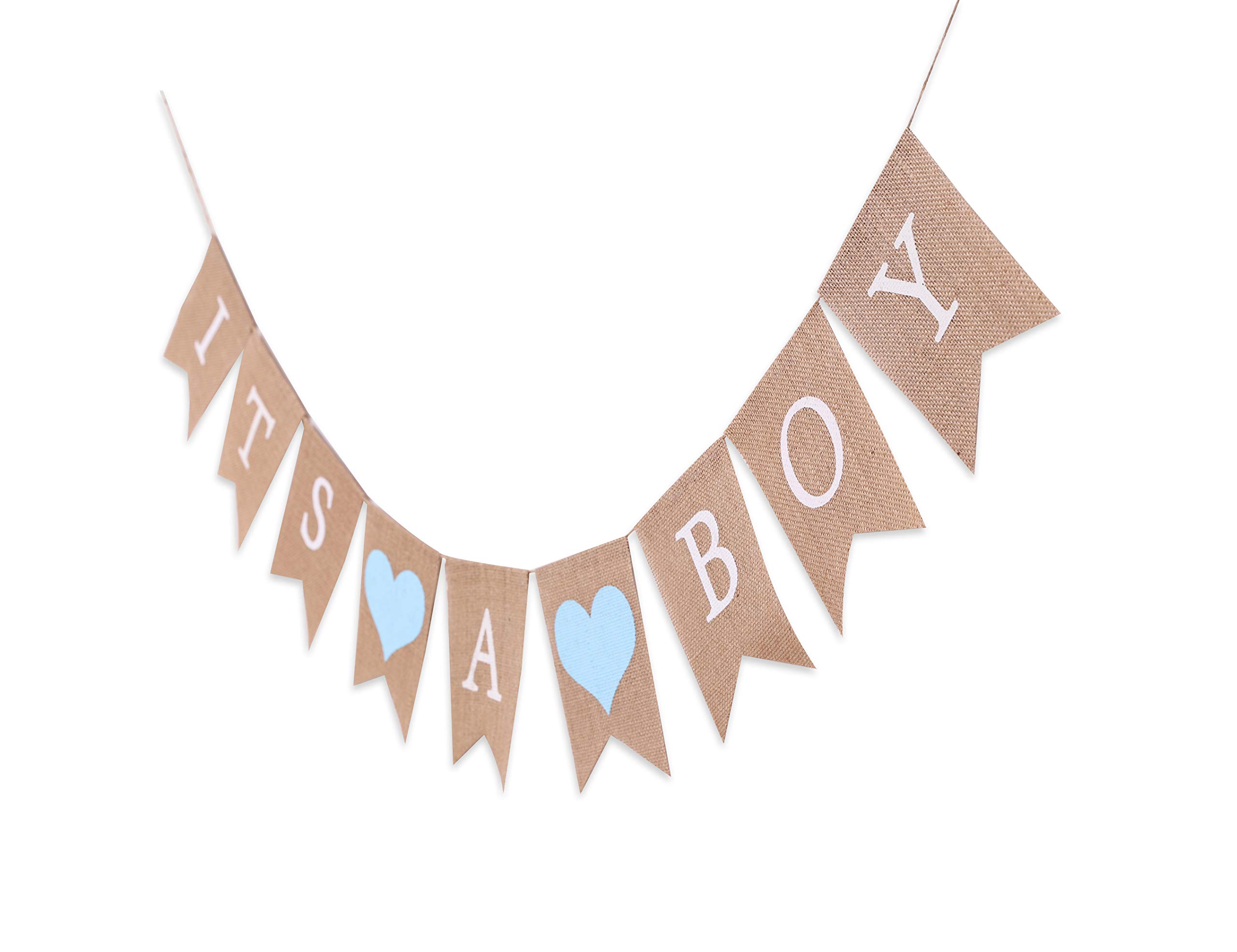 It's a Boy Burlap Banner - Baby Shower Decorations, Gender Reveal & Birthday Party Supplies for Boys - Perfect for Nursery, Photo Backdrops & Celebrations