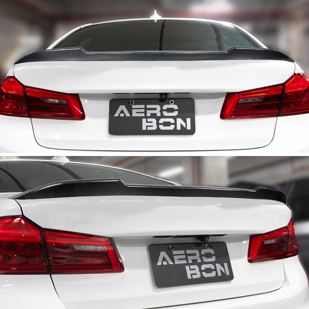 AeroBon Real Carbon Fiber Trunk Spoiler for BMW 5 Series G30 Sedan & F90 M5 (2017-2023) - CS Style Rear Wing | Enhances Aerodynamics & Sporty Look | Perfect for Car Enthusiasts & Performance Upgrades