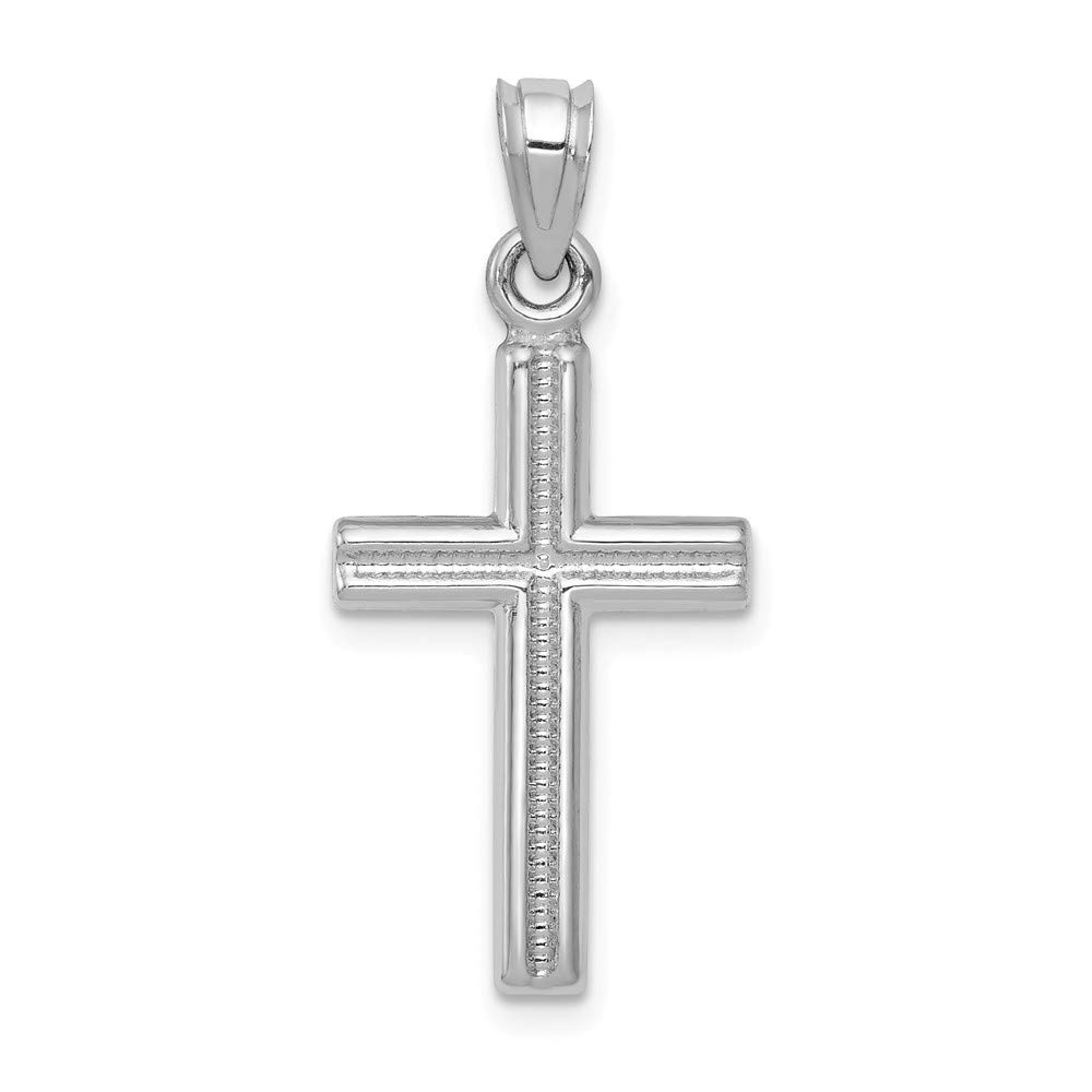 14K White Gold Cross Pendant Necklace for Women - Elegant 14kt White Gold Religious Jewelry - Perfect for Baptism, First Communion, Confirmation & Everyday Wear
