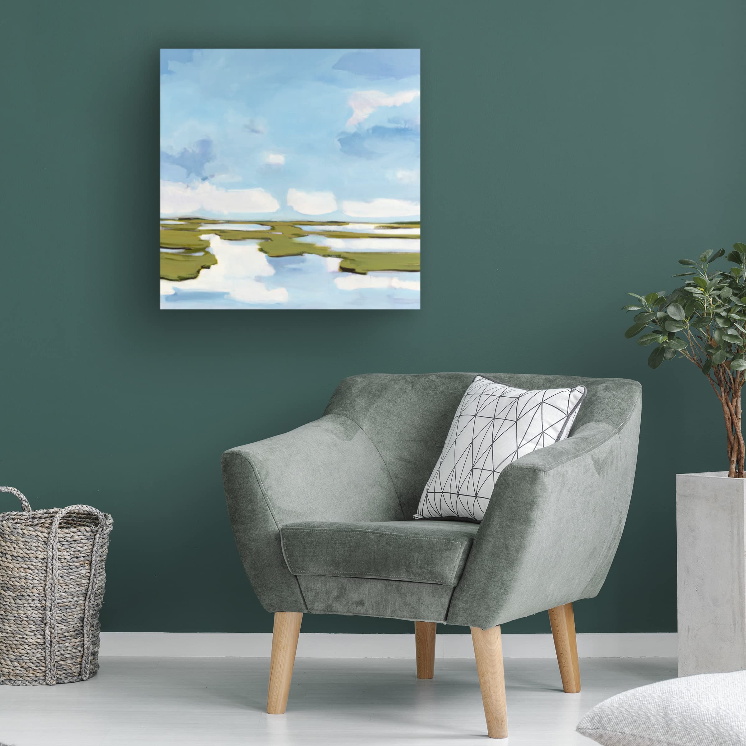 Stella Burggraaf 'Clouds Illusion' Canvas Wall Art Print - Modern Abstract Landscape Painting for Living Room, Bedroom & Office Decor