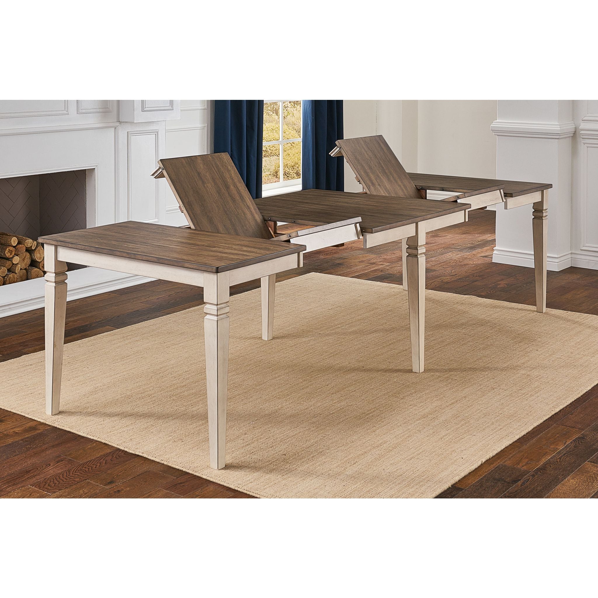 Modern Beacon Dining Table - Smoky White & Peppercorn Finish - 60-Inch Rectangle Wood Table for Dining Room - Perfect for Family Gatherings & Dinner Parties (1562008K)