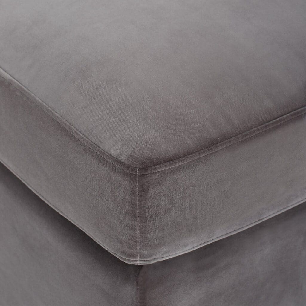 Cyan Design 11451 Sovente Ottoman in Grey - Modern Round Storage Footstool for Living Room, Bedroom & Lounge Areas