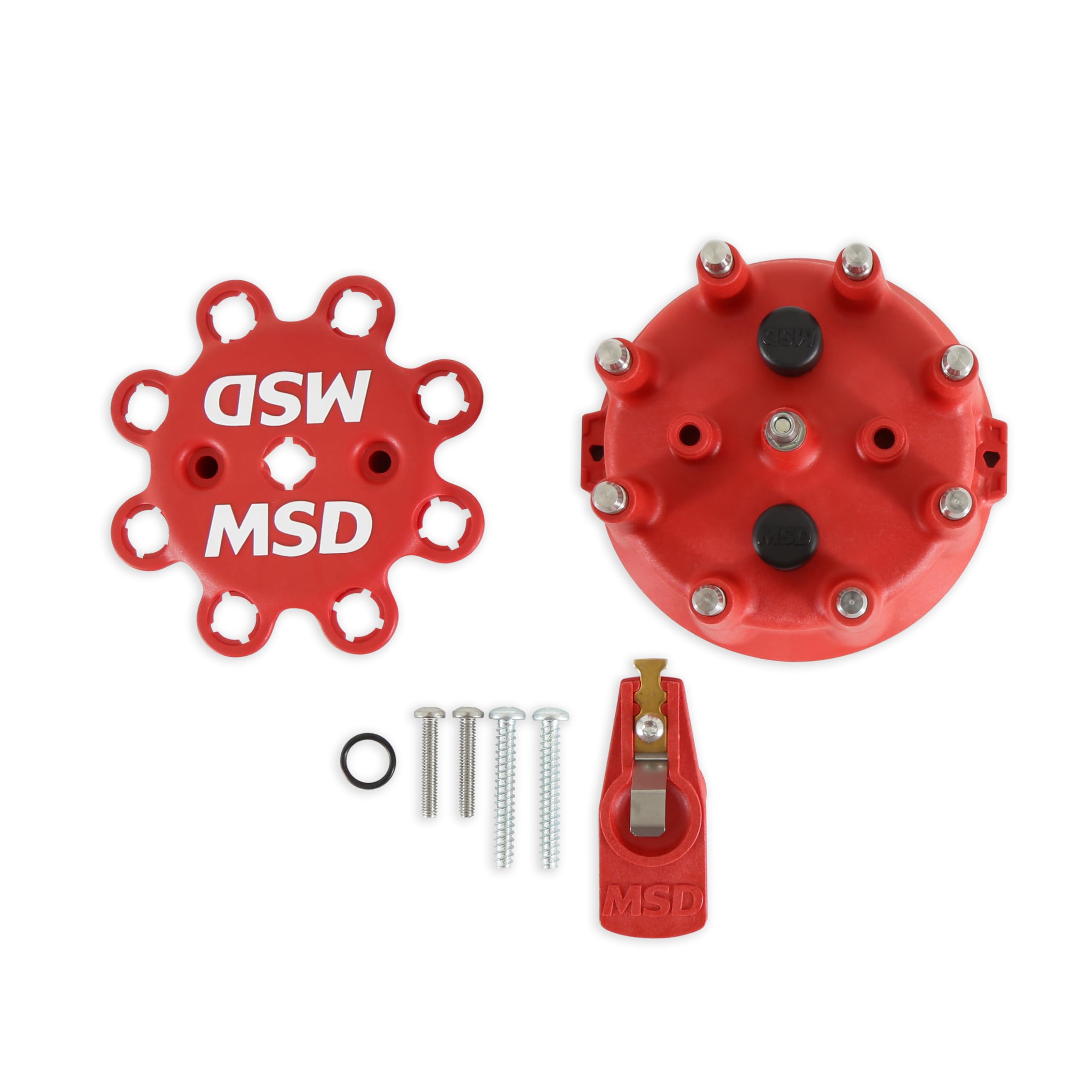 MSD Pro Mag 7919 Replacement Cap and Rotor Kit - Compatible with Pro Mag Ignition Systems - High Performance Red Distributor Parts - Perfect for Engine Tune-Ups & Automotive Restoration Projects