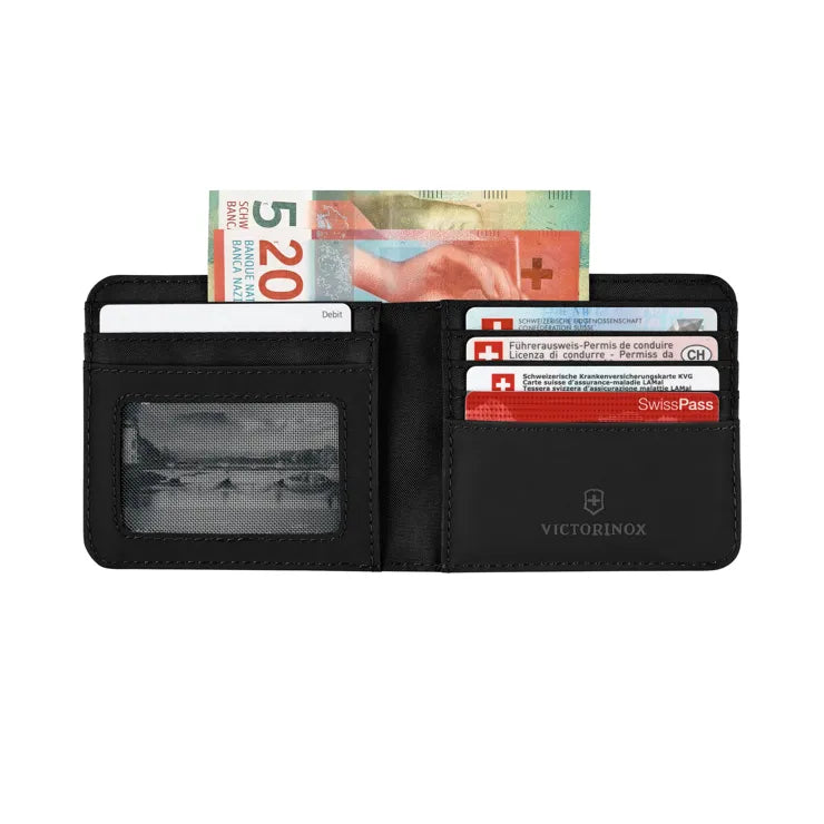 Victorinox Swiss Army Bi-Fold Wallet for Men - Slim RFID Blocking Travel Wallet (Model 653363/653364) - Perfect for Business Trips & Everyday Carry