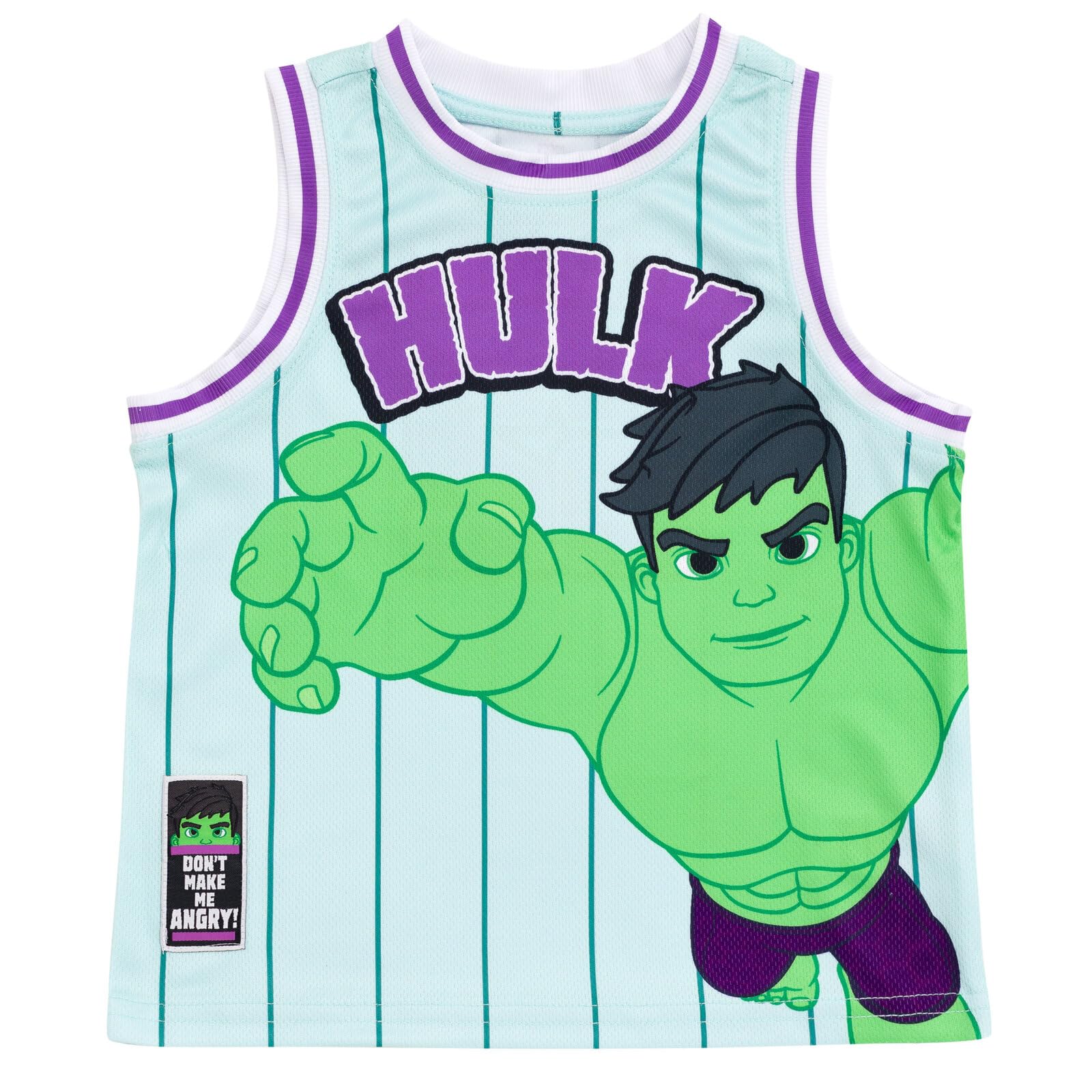 Marvel Spider-Man Miles Morales Hulk Mesh Jersey Tank Top & Basketball Shorts Set for Kids (2T-20) - Superhero Costume, Cosplay & Sports Outfit for Halloween, Birthday Parties & Basketball Games