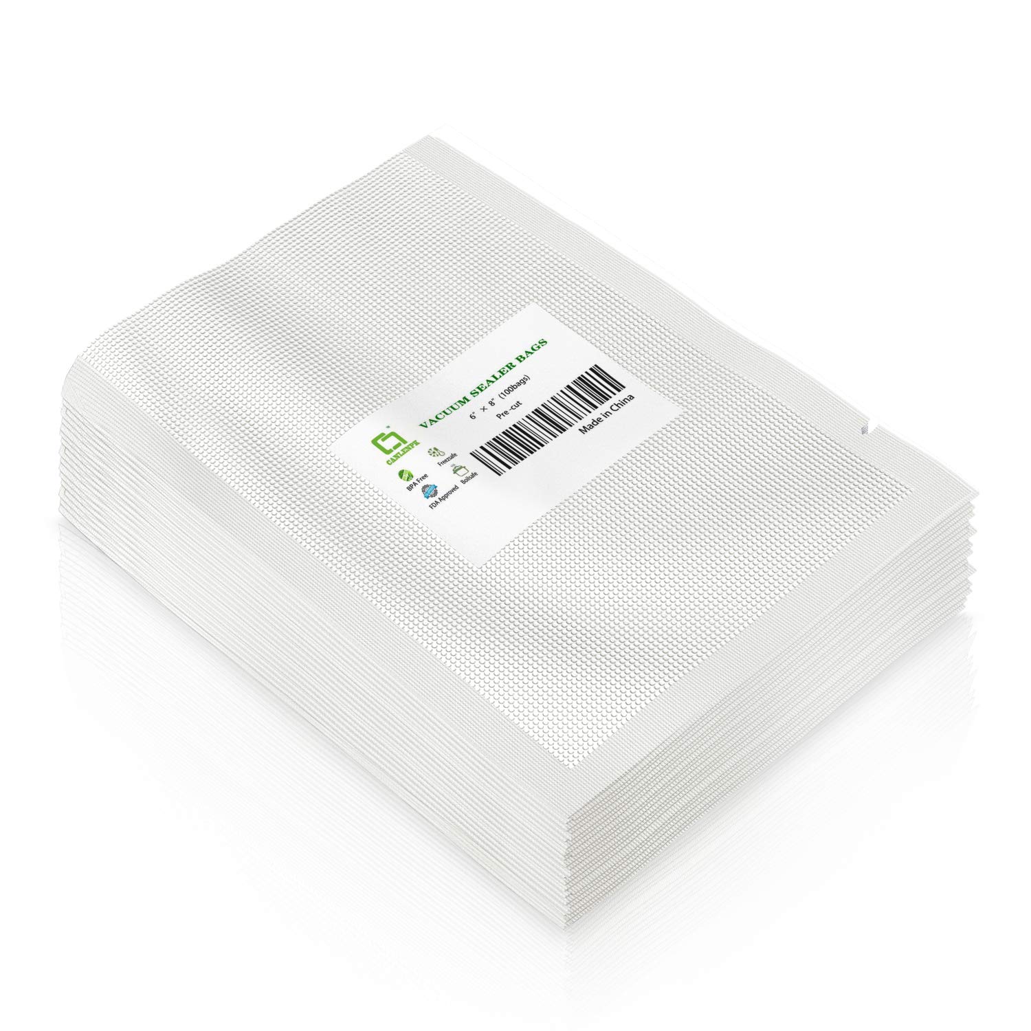 CANLENPK 15x20cm/6x8inch Vacuum Sealer Bags - 100 Count Food Storage Bags for Meal Prep, Snacks, Fruits, Nuts | Freezer, Boil, Steam & Sous Vide Safe | Perfect for Kitchen, Camping & Meal Prepping