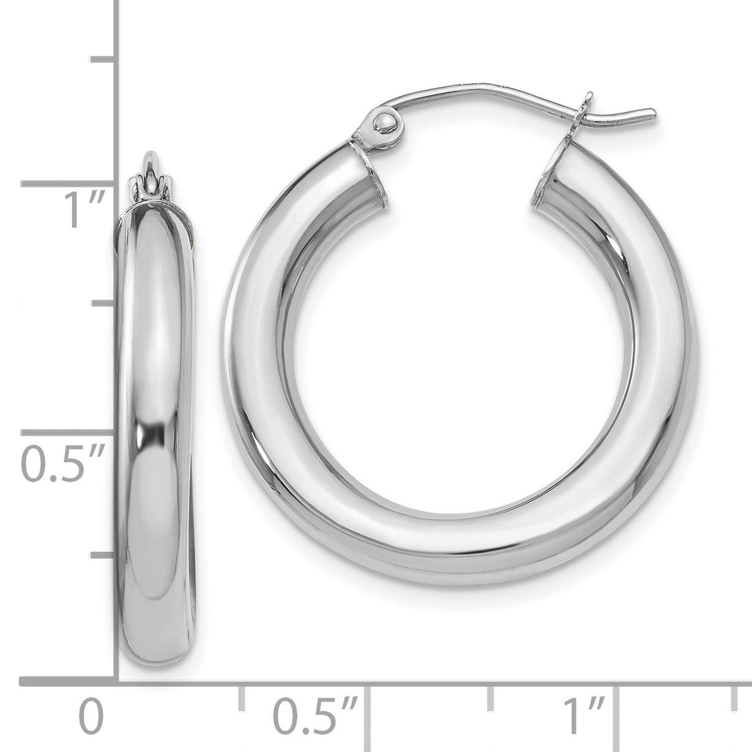 10K White Gold Lightweight Hoop Earrings 26x16mm - Elegant Everyday Jewelry for Women, Perfect for Work, Date Night & Special Occasions