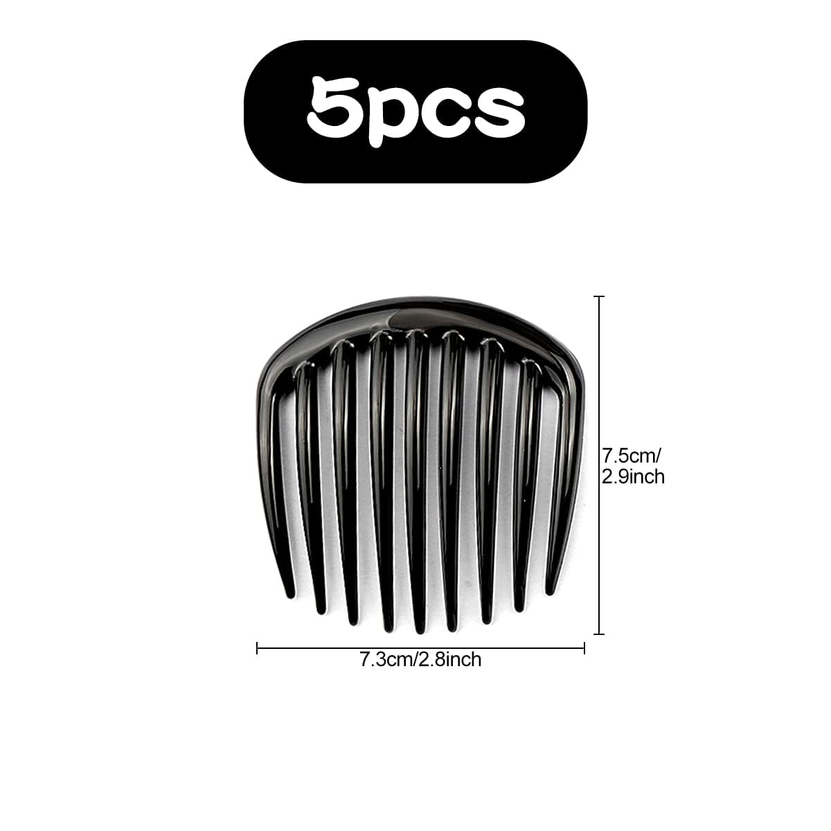 Jagowa 5PCS Vintage French Twist Comb Hair Pins - Retro Celluloid Hair Clips with 9 Teeth for Women & Girls | Perfect for Updos, Weddings & Everyday Hairstyles
