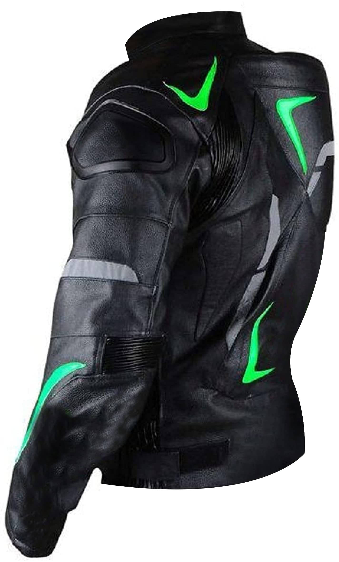 Men's Motorcycle Racing Jacket - Black Padded Leather Biker Jacket with Armor Protection for Motorcross & Street Riding | Durable Outerwear for Commuting & Adventure Riding