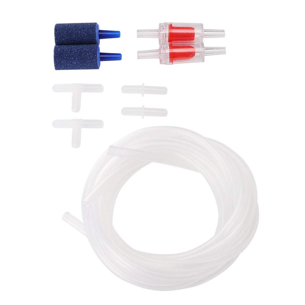 3-Way Diverter Valve for Oxygen Pump - Aquarium Air Compressor Fittings with Suction Cup & Air Stone - Fish Tank Accessories for Oxygen Distribution & Aeration Systems (Ideal for Freshwater/Saltwater Aquariums, Hydroponics & Pond Air Pumps)