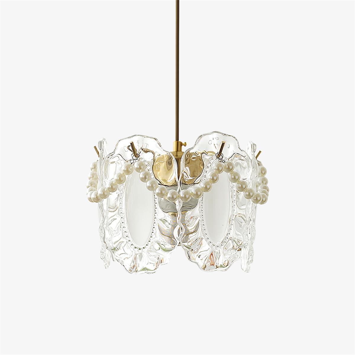 Elegant Floral Glass Pendant Light - Vintage Style Ceiling Hanging Lamp for Dining Room, Bedroom & Living Room Decor
