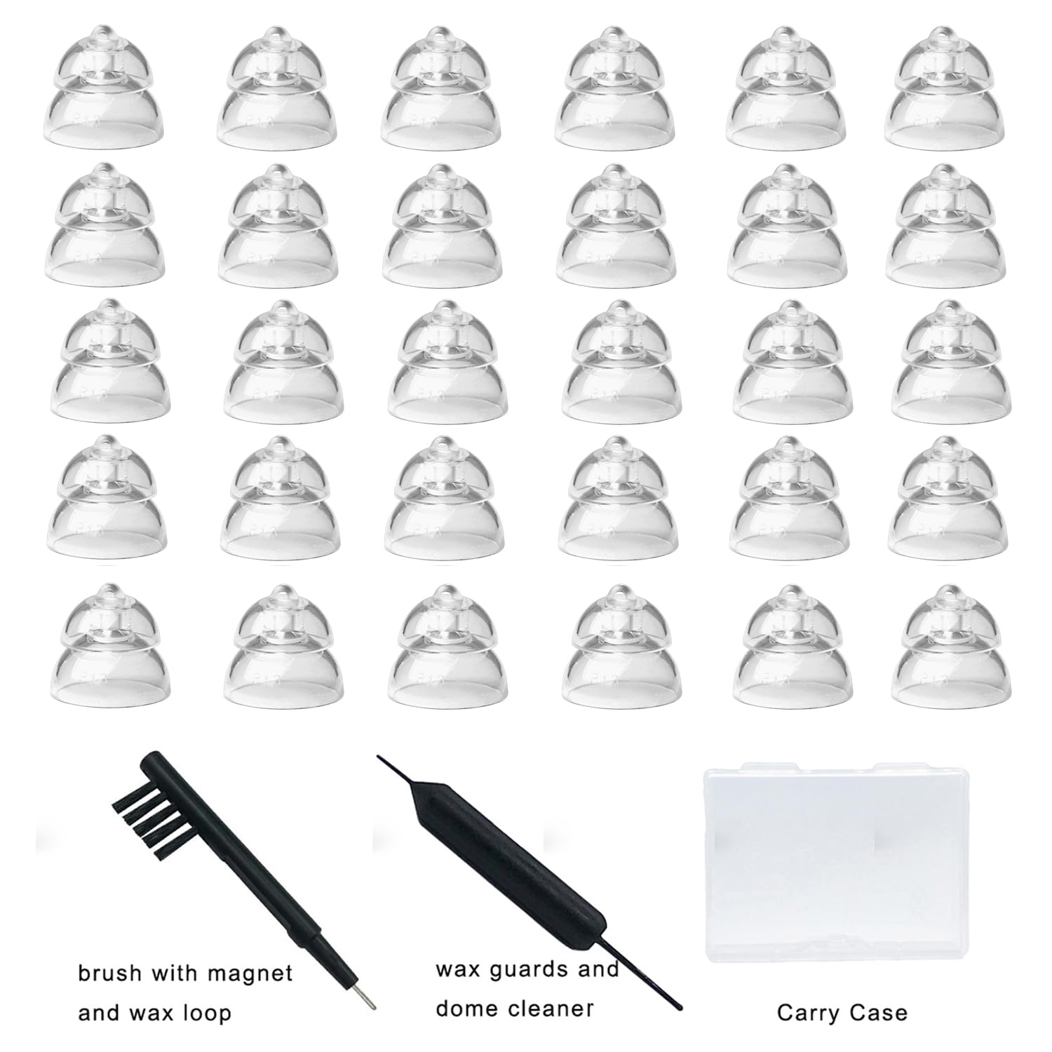 Oticon Mini RITE Hearing Aid Domes 10mm - Replacement Kit with Brush & Case for Comfort & Hygiene