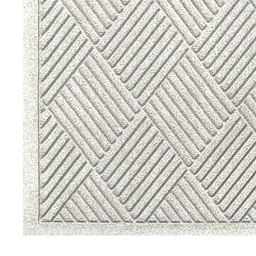 WaterHog Diamond Commercial-Grade Entrance Mat with Fabric Border – Indoor/Outdoor Quick-Drying Stain-Resistant Doormat (White, 3x12.2 ft) for High-Traffic Entryways, Offices & Homes
