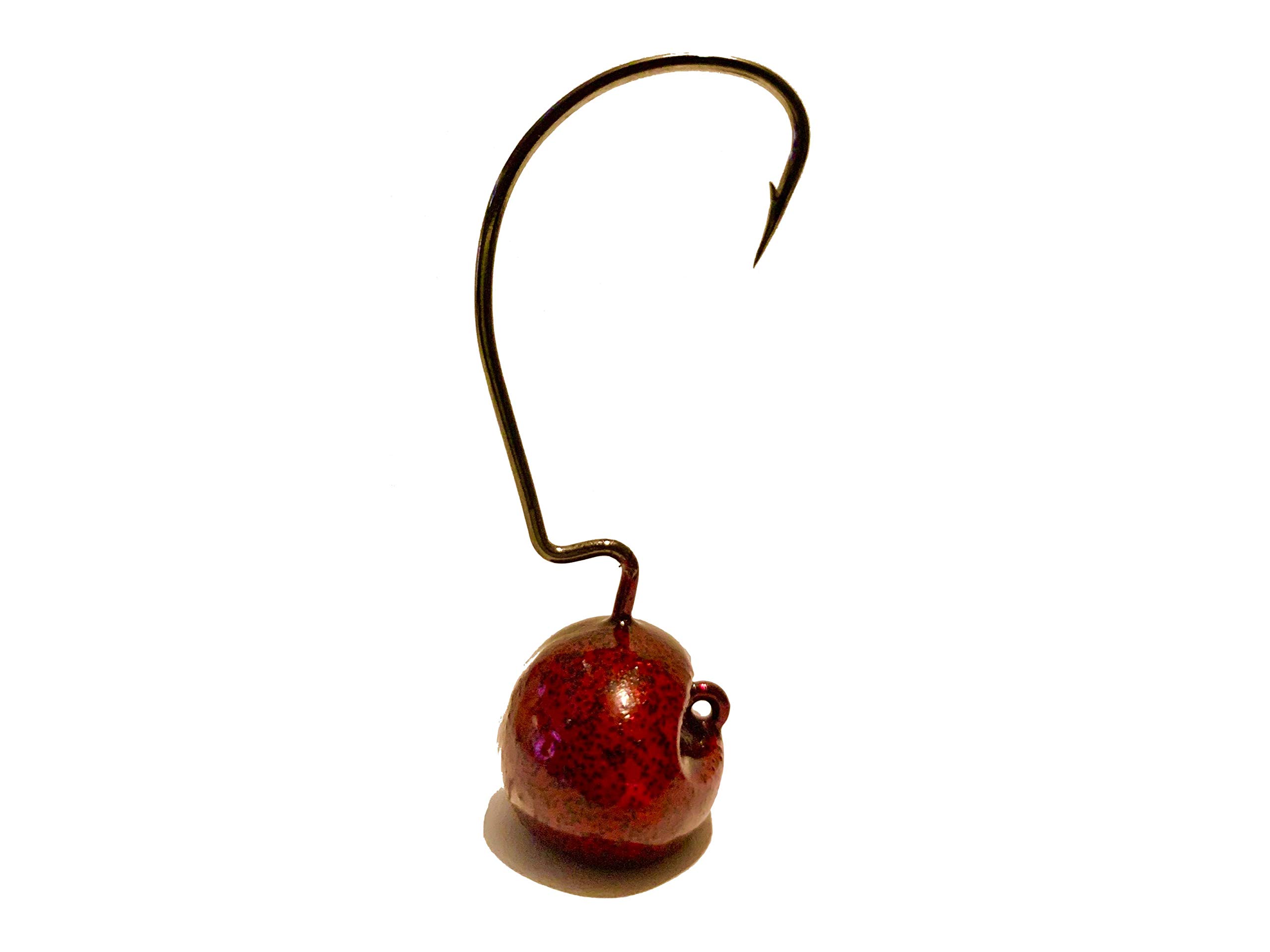 Premium EWG Standup Football Ned Rig - Candy Apple Color for Bass Fishing | Ideal for Freshwater & Saltwater Anglers | Hunting and Fishing Depot