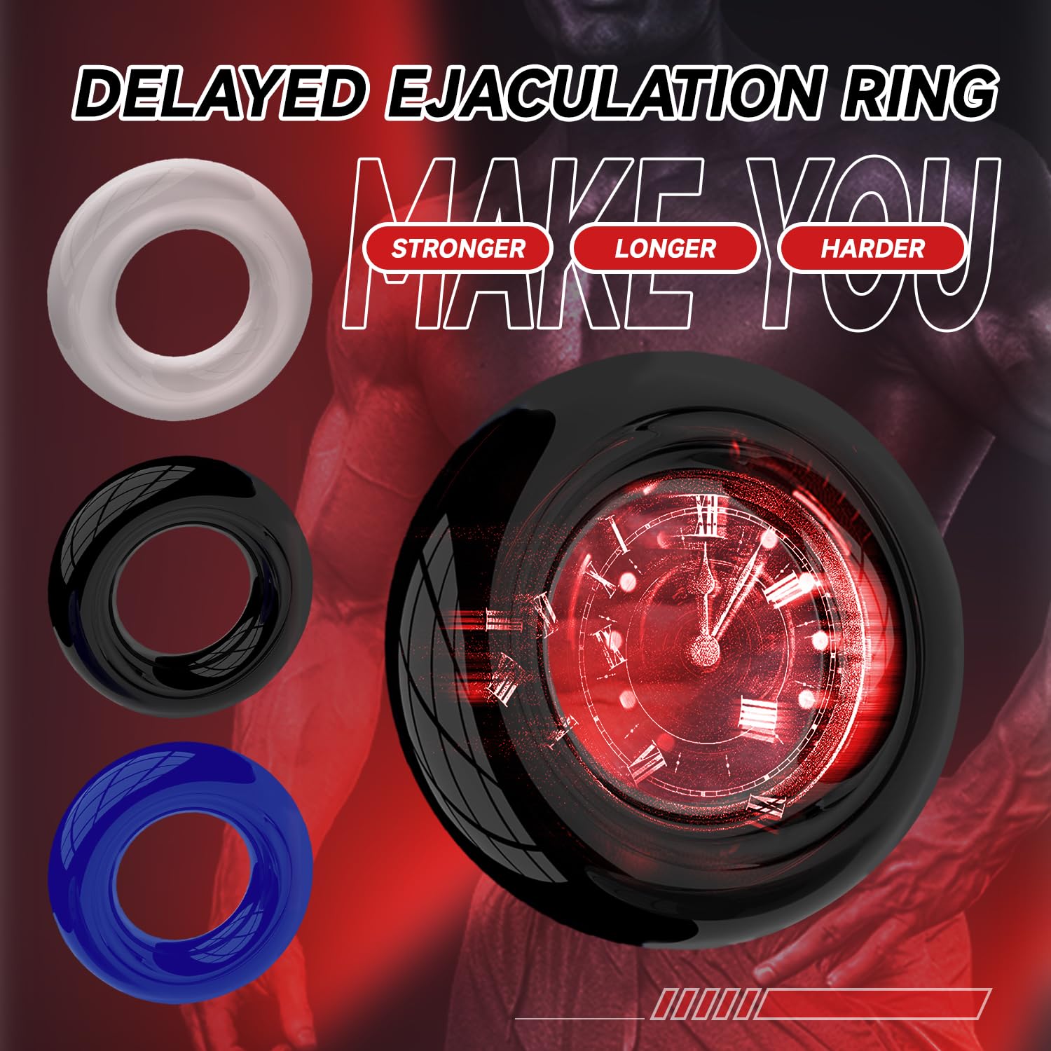 Premium Silicone Penis Ring for Men - Stretchy Cock Ring Enhances Erection, Lasts Longer & Stronger - Discreet & Portable for Couples Play - Perfect for Travel, Date Nights & Spicing Up Your Relationship
