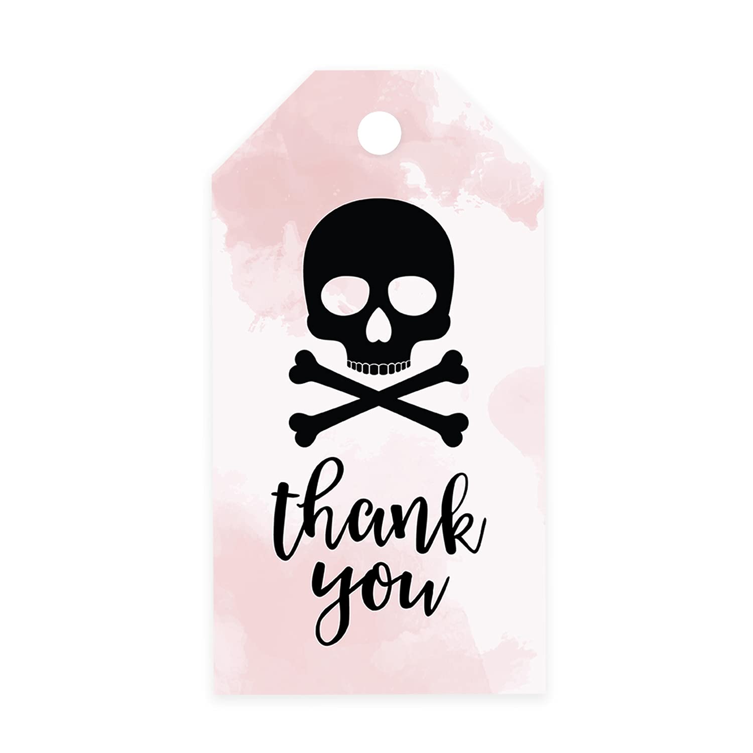 40-Pack Skull Halloween Gift Tags with String - 2 x 3.75 Inch Classic Party Favor Tags for Kids' Gift Bags, Treats & Goodie Bags - Perfect for Trick-or-Treat, Classroom Parties & Halloween Favors