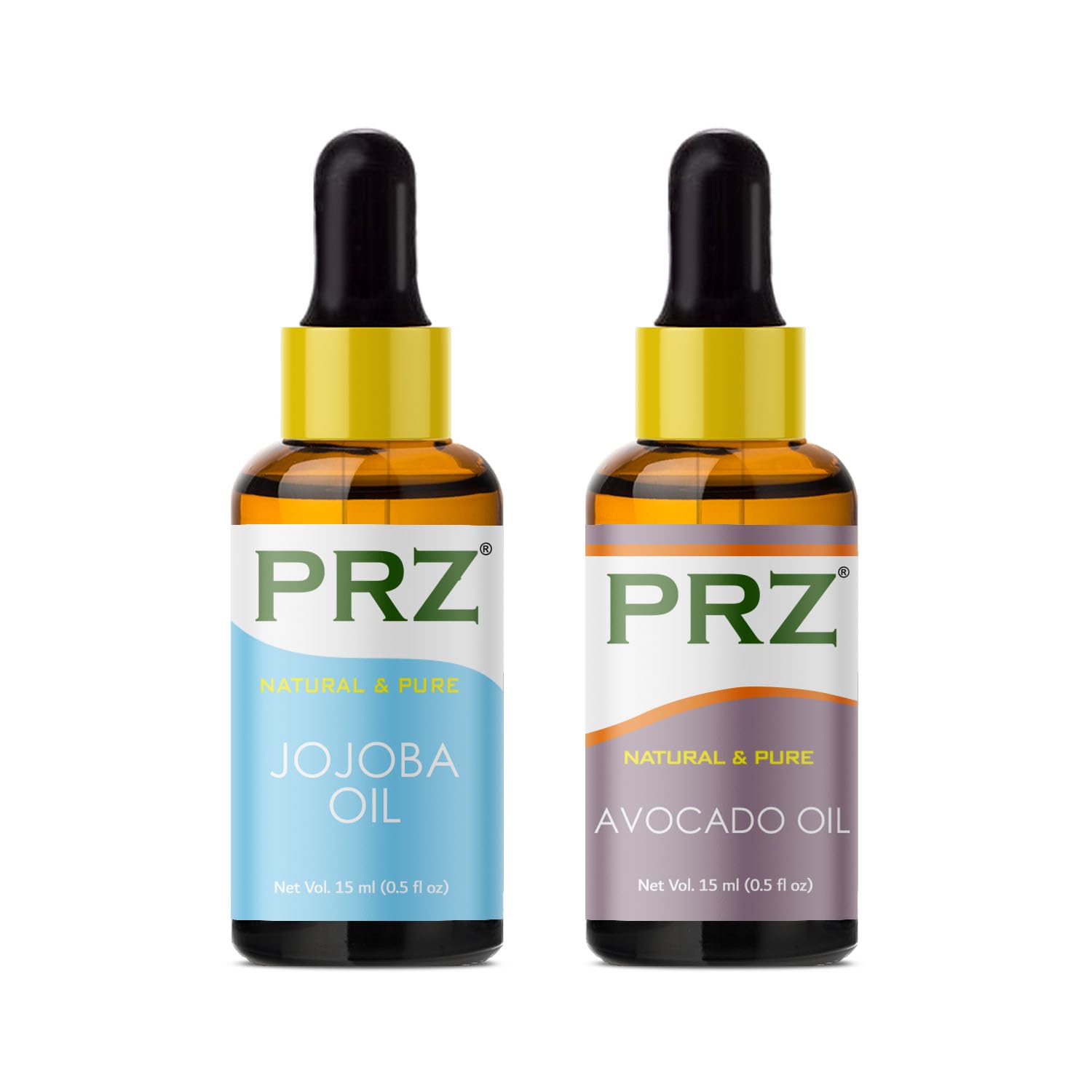 100% Pure Cold Pressed Jojoba & Avocado Carrier Oil Combo - Natural Therapeutic Grade for Aromatherapy, Massage, Skin & Hair Care (15ML Each) | Perfect for DIY Beauty Recipes, Essential Oil Blending & Spa Treatments