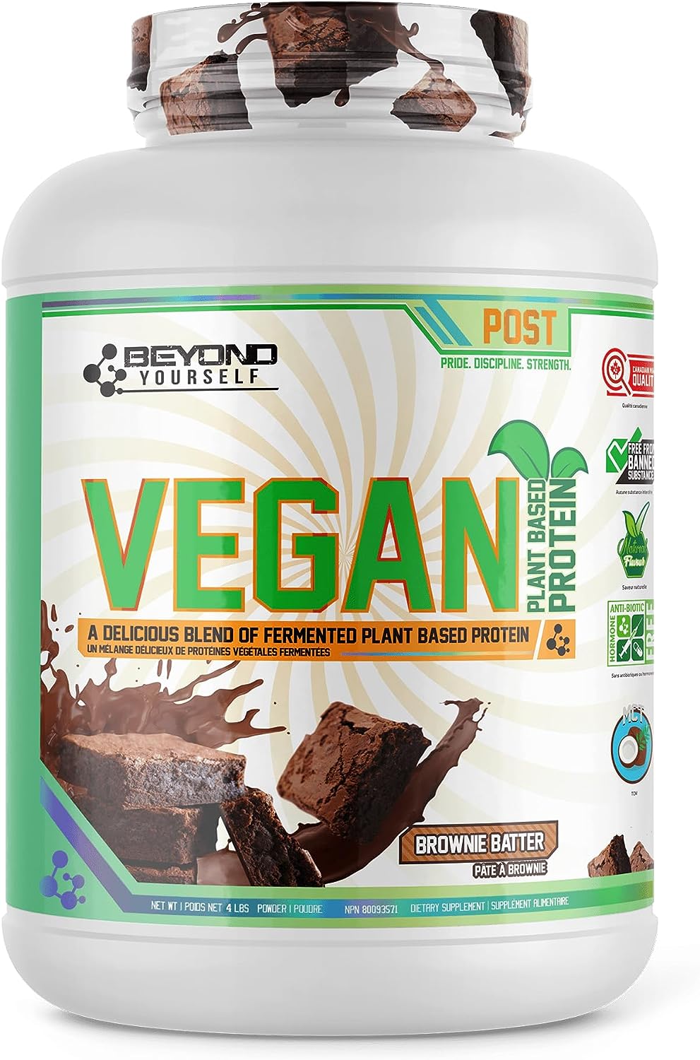 Beyond Yourself Vegan Protein Powder - 1.82kg (4 lbs) Plant-Based Protein for Muscle Recovery & Weight Management | Perfect for Smoothies, Baking & Post-Workout Nutrition