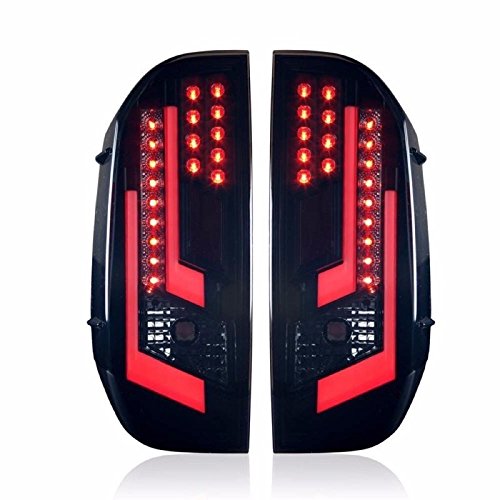 Black Smoke LED Taillight Lamps for Toyota Tundra 2014-2015 - Durable Rear Light Replacement with Bright LED Lights - Perfect for Night Driving & Off-Road Adventures