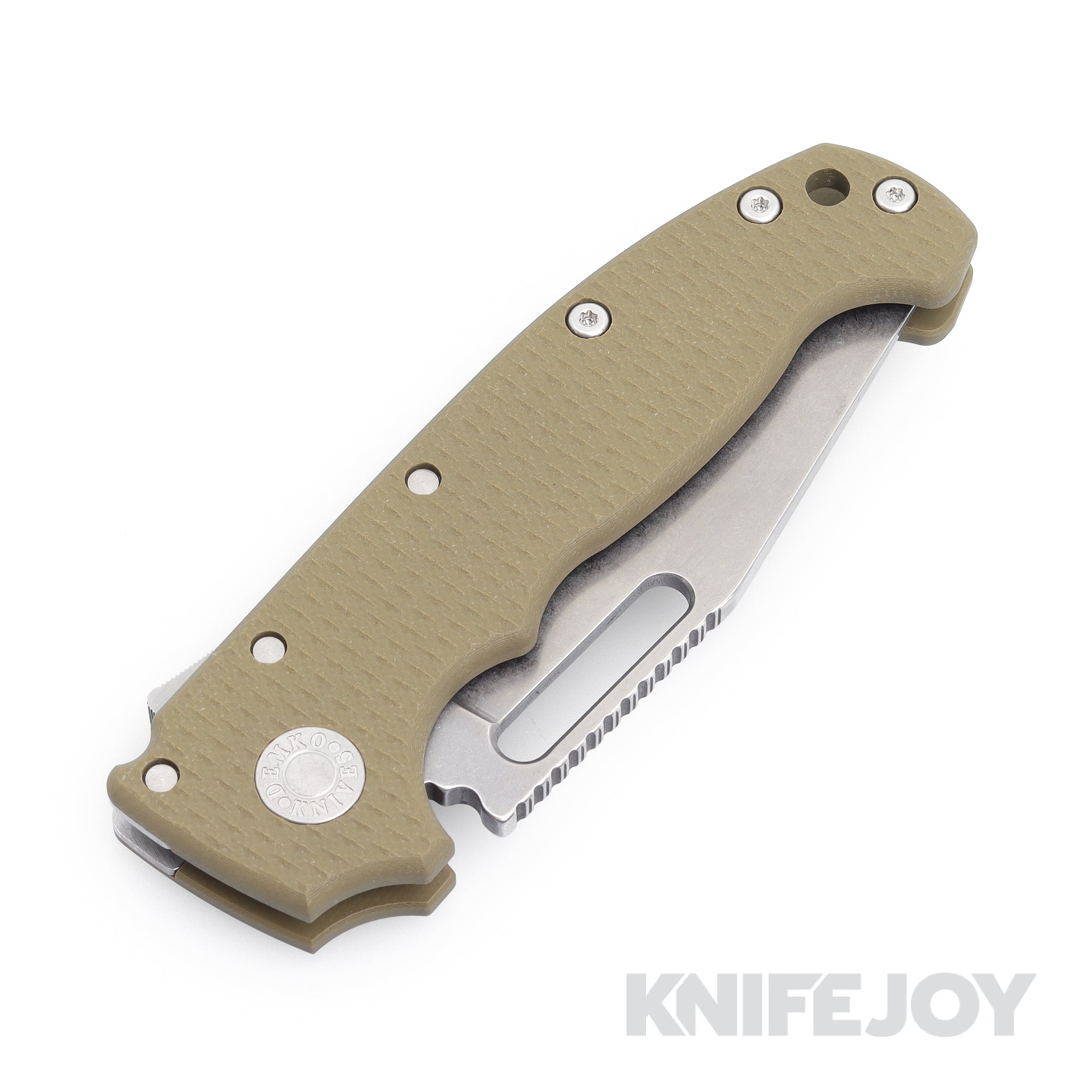 Demko AD20 Knife - 3V Steel Clip Point Blade, Full Flat Grind (FFG), OD Green G10 Handle - Tactical EDC, Outdoor Survival, Hunting & Camping Gear