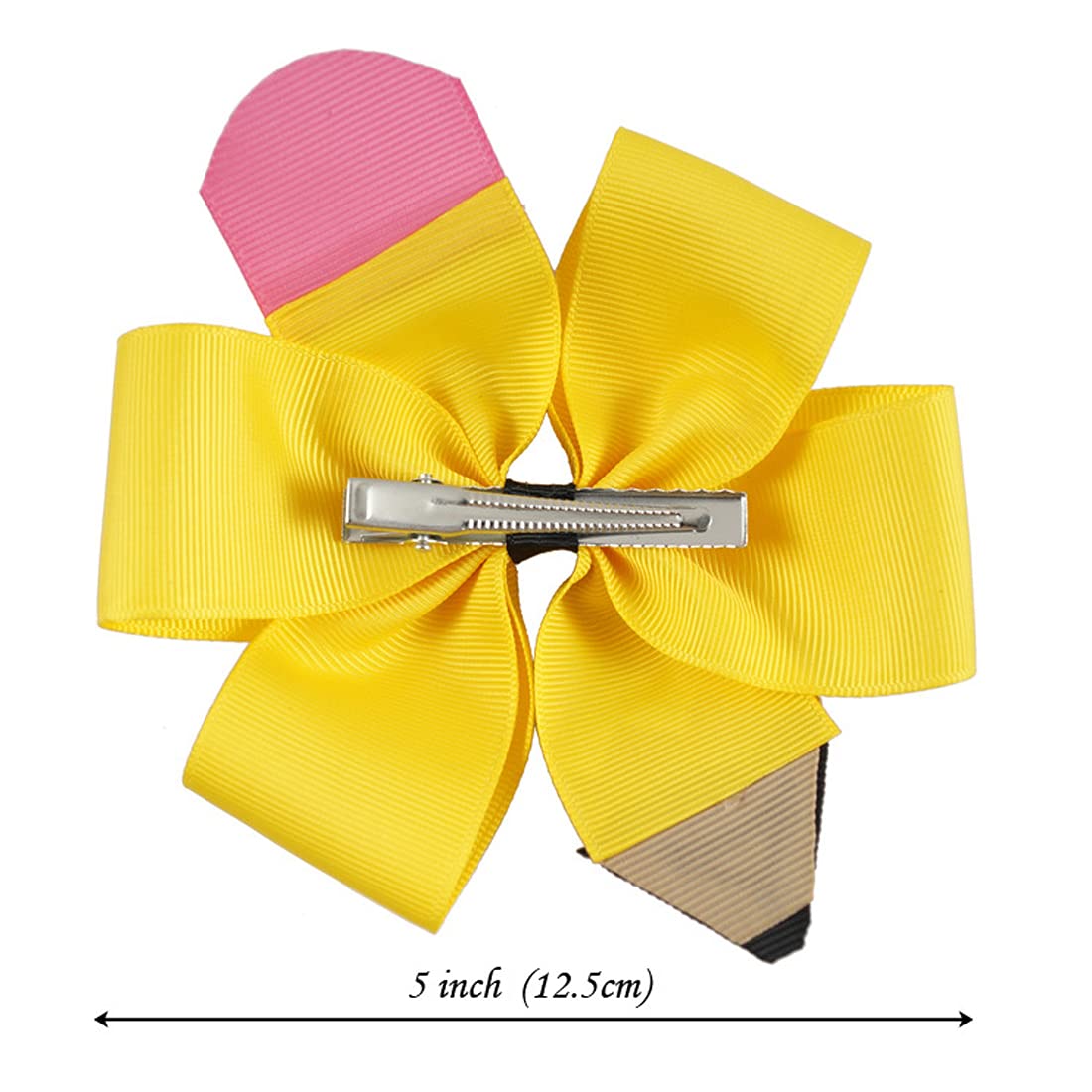Cheerleader Hair Bows for Girls - School Cheer Bow Clips, Ponytail Holders & Pencil Hair Clips (Green Set) - Perfect for Cheerleading, School Spirit Days & Dance Competitions