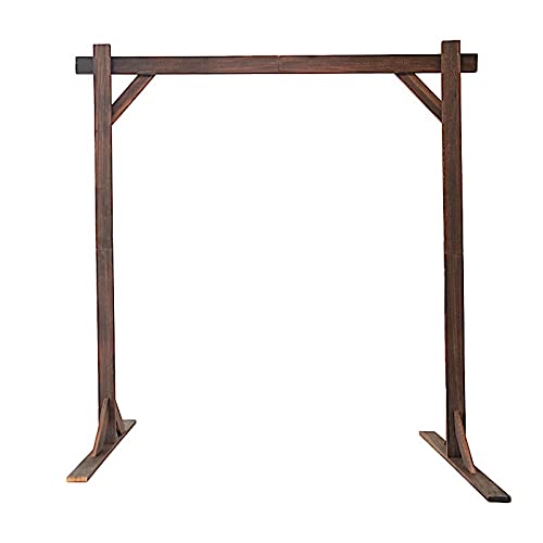 7ft Dark Brown Wooden Backdrop Stand Square Wedding Arch - Sturdy Outdoor Party Decor for Wedding, Reception, Garden & Photo Shoot Backdrops
