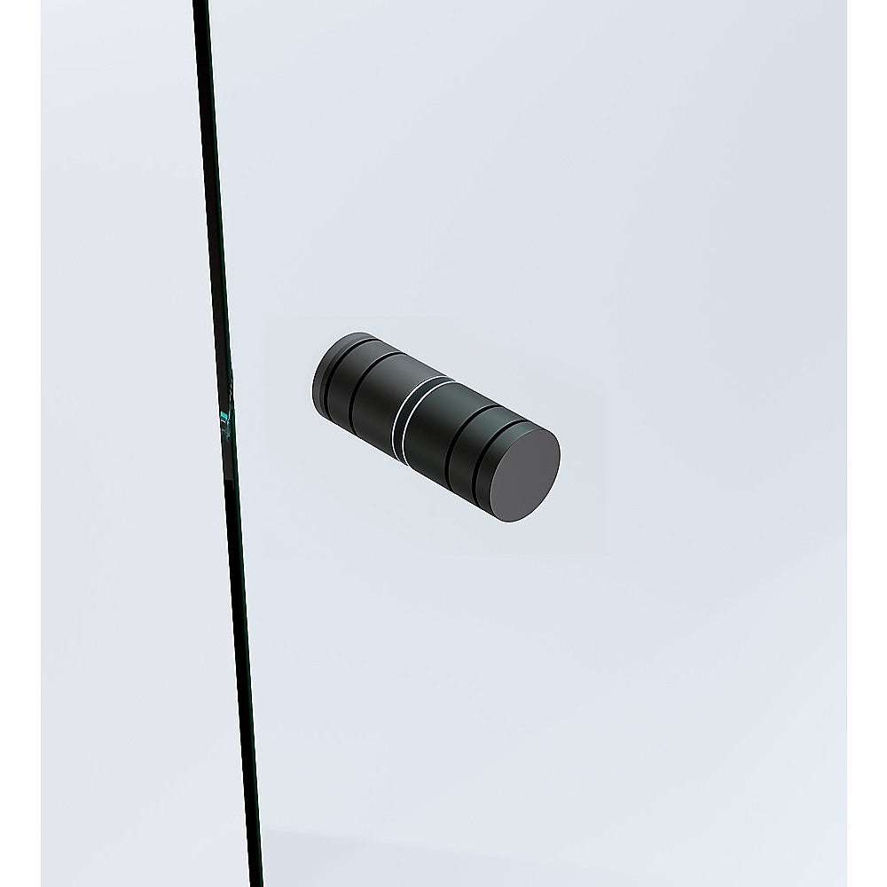 100cm Frameless Diamond Shower Screen with Black Brackets & Stainless Steel Hinges - Round Knob Handle for Modern Bathroom | Waterproof Glass Enclosure for Walk-in Showers & Spa Bathrooms
