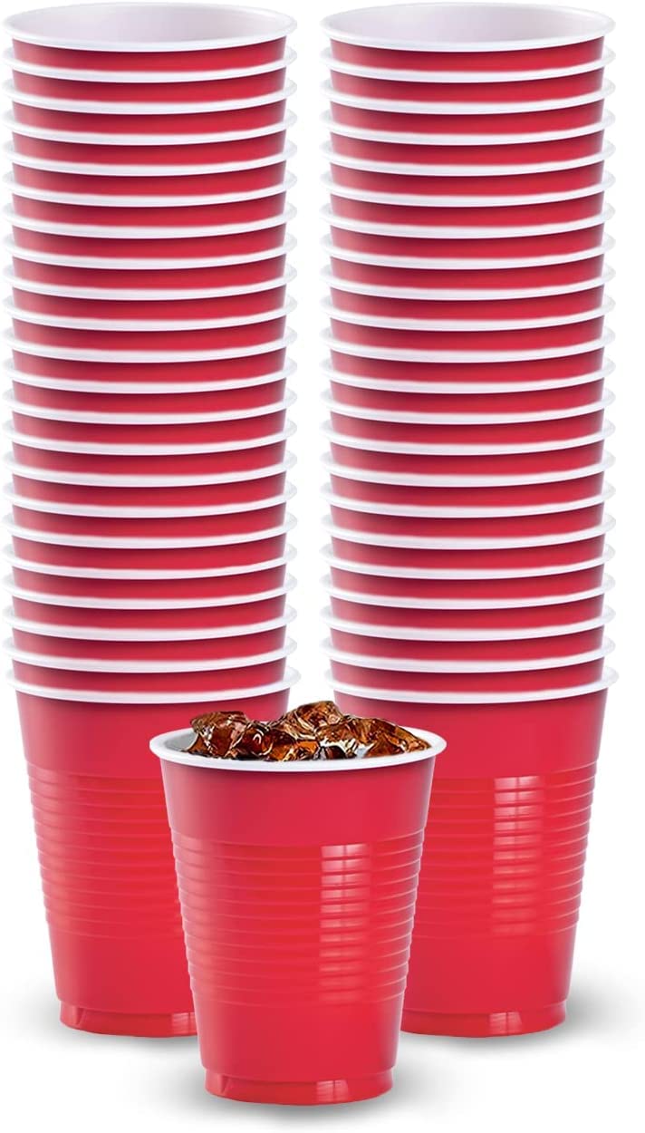 Premium Heavy Duty 18 Oz Red Plastic Party Cups - 600 Count Disposable Solid Color Cups for Weddings, Events & Everyday Use | Durable, Elegant & BPA-Free Drinking Cups for Home, Office & Outdoor Gatherings