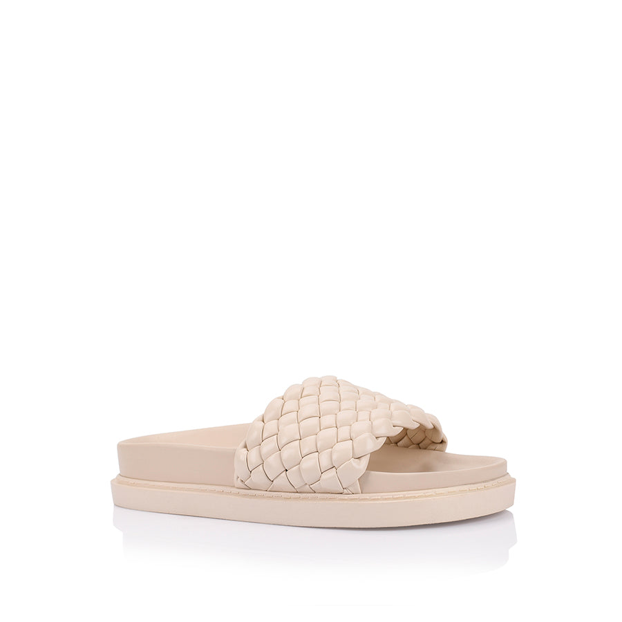 Bruce Footbed Slides - Comfortable Bone White Sandals for Men & Women | Perfect for Beach, Pool, and Casual Wear