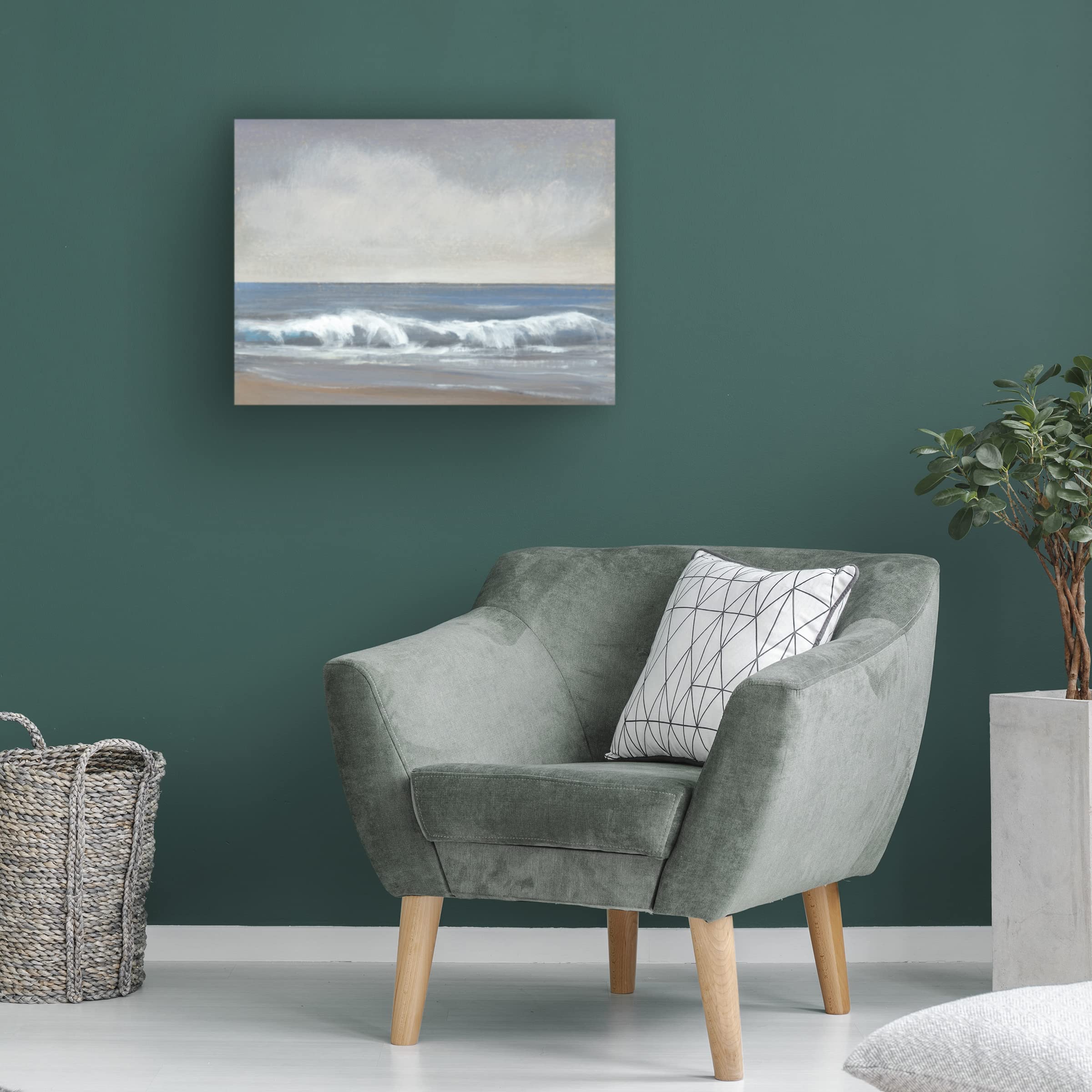 Tim O'Toole 'Neutral Shoreline II' Canvas Wall Art Print - Modern Coastal Beach Decor for Living Room, Bedroom & Office