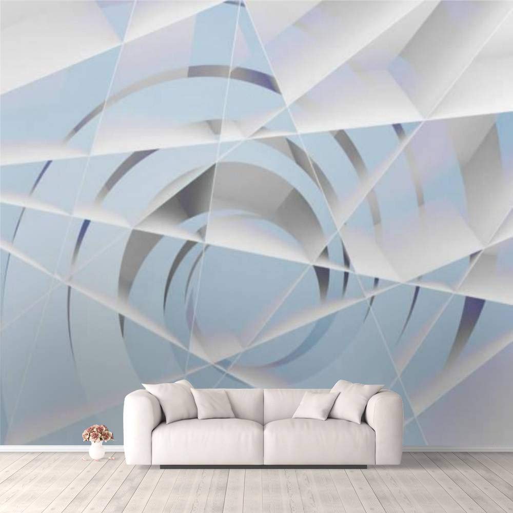 3D Self-Adhesive Wallpaper - Blue Spiral & Stripes Pattern with Animal Double Exposure | Peel & Stick Wall Mural for Bedroom, Living Room, Dorm Decor | Easy DIY Wall, Ceiling & Wardrobe Sticker - Perfect for Home Renovation & Room Makeover