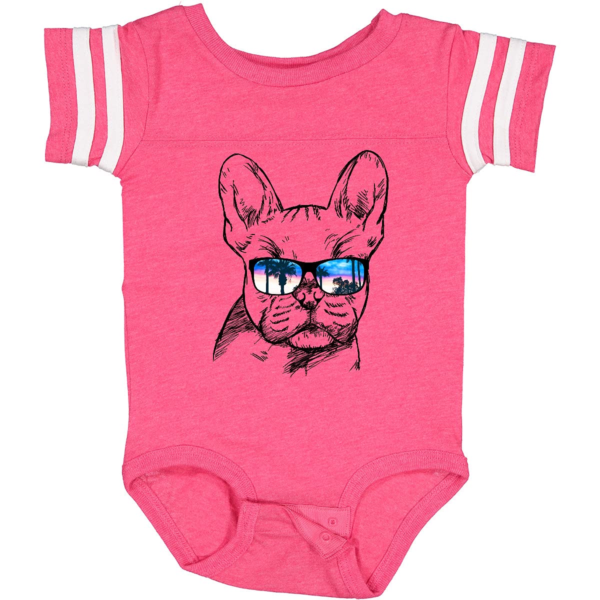 Inktastic French Bulldog Portrait with Sunglasses Baby Bodysuit - Cute & Comfortable Infant Onesie for Boys & Girls - Perfect for Playdates, Photo Shoots & Everyday Wear