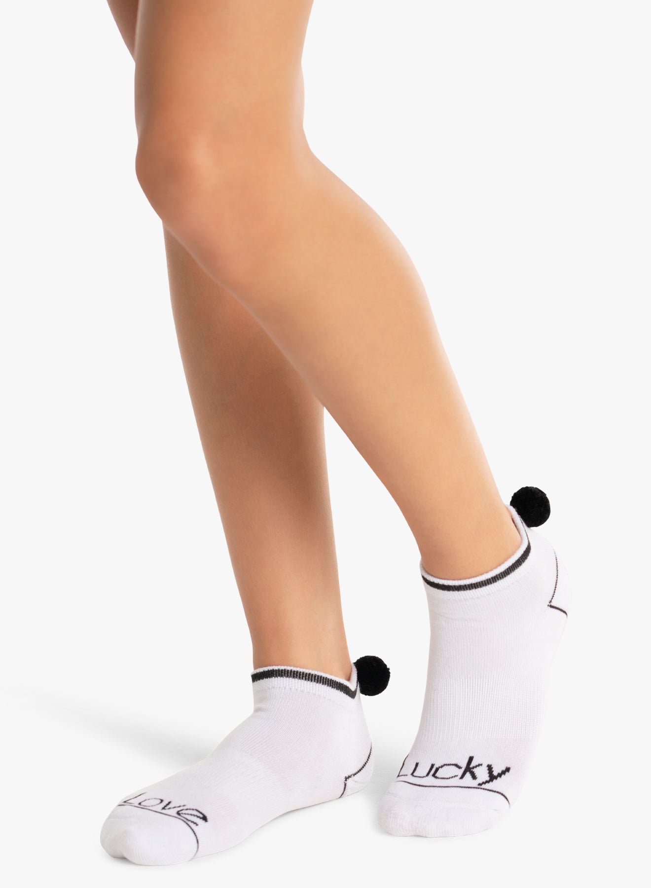 Lucky Pom Low Cut Socks for Women - Cute Ankle Socks with Pom Poms - Comfortable Breathable Casual Socks for Daily Wear, Workout, and Fashion Outfits