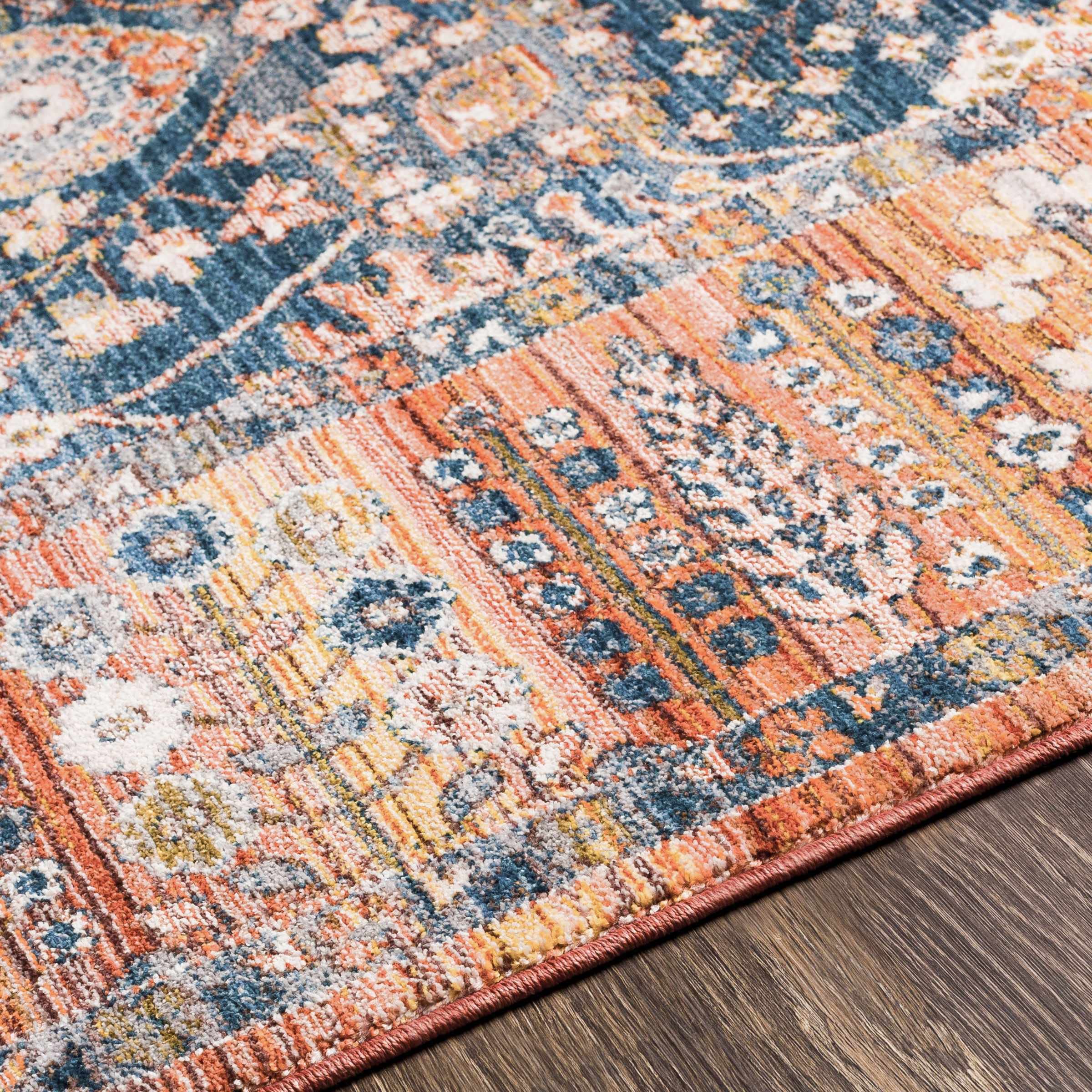 Premium Hauteloom Devrekani Traditional Area Rug - Navy, Denim, Rust - 8'10