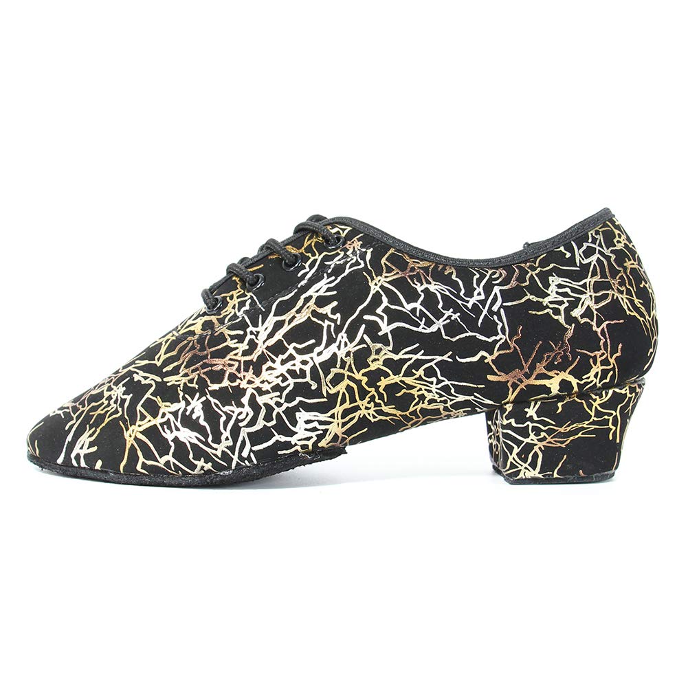 TINRYMX Boys Men Lace-Up Dance Shoes for Kids Ballroom Latin Tango Salsa Low Heel Performance Training - Perfect for Dance Classes, Competitions, and Performances