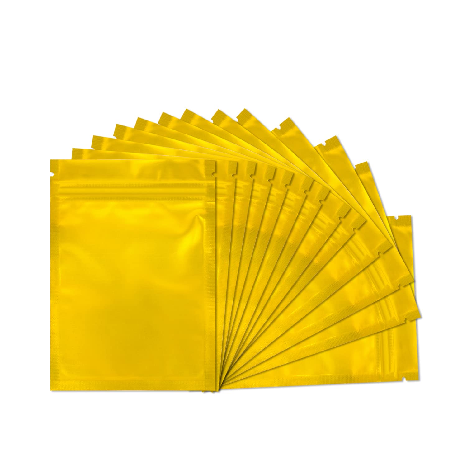 100 Pack 3.3 x 5.1 Inch Smell Proof Mylar Bags with Resealable Zipper & Front Window - Airtight Food Storage Bags for Coffee, Tea, Herbs, Snacks & Cannabis - Perfect for Home, Kitchen & Travel Use