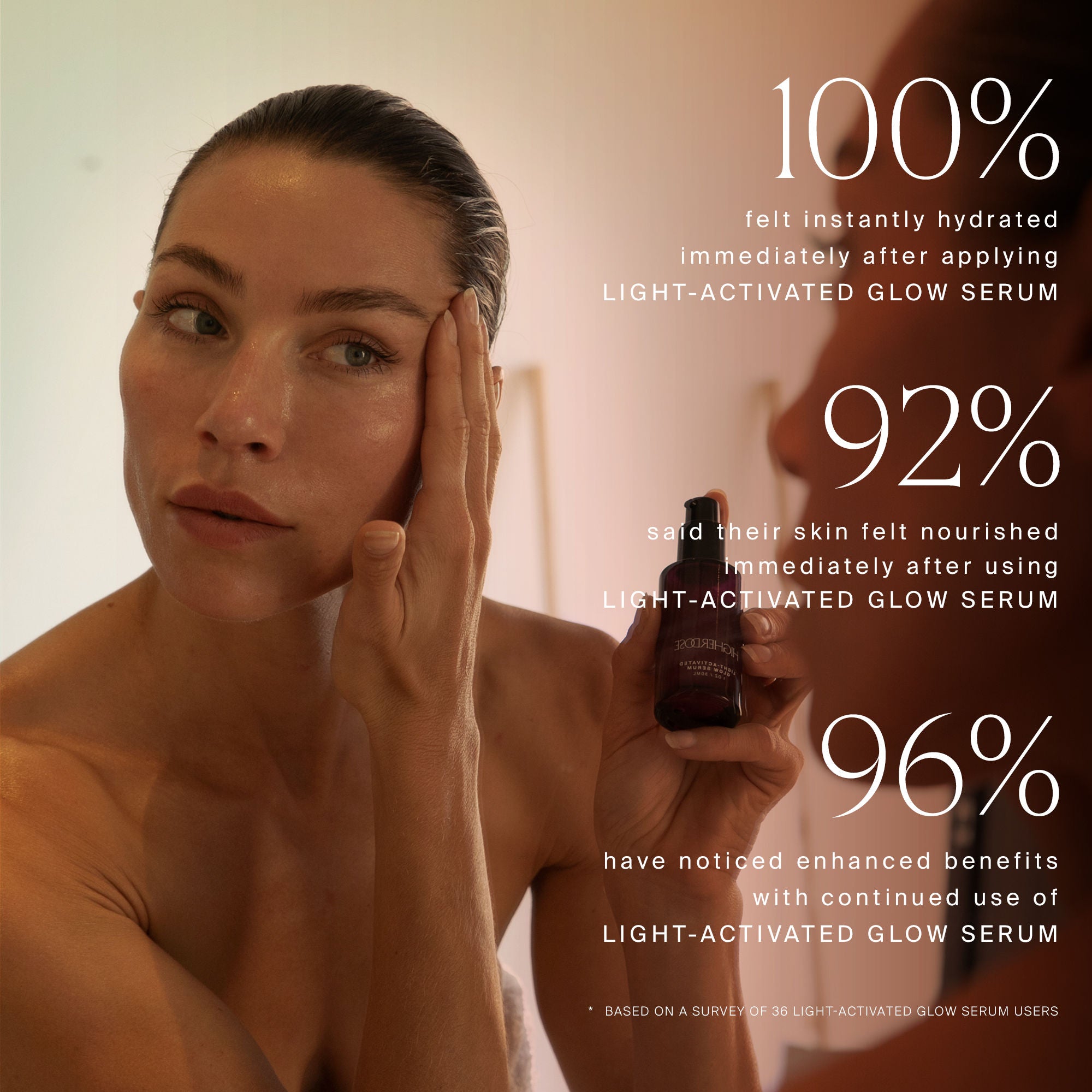Light Activated Glow Serum for Face - Vitamin C Brightening & Hydrating Night Treatment - Perfect for Evening Skincare Routine & Dark Spot Correction