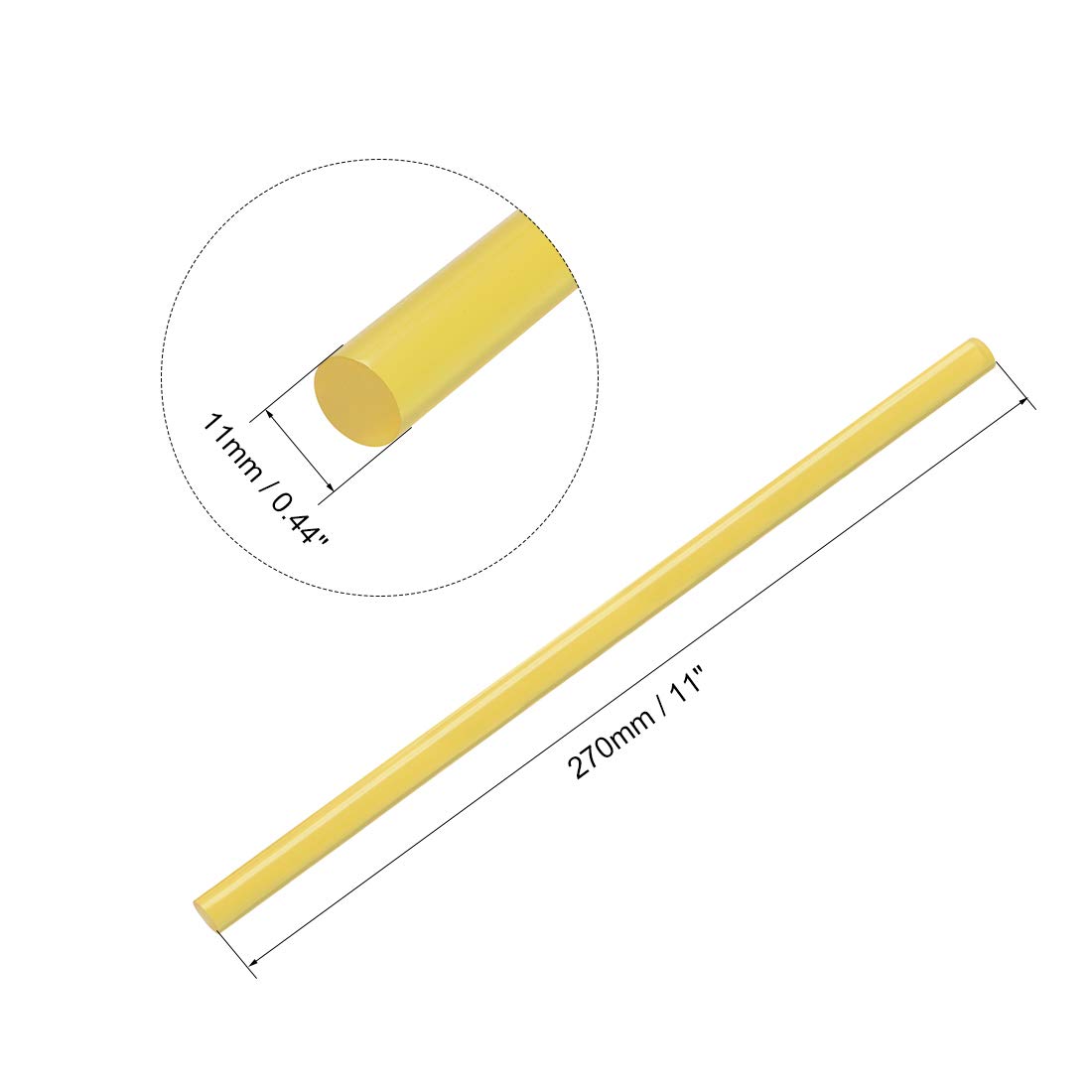 uxcell Mini Hot Glue Gun Sticks 11-inch x 0.44-inch (20pcs, Yellow) - Perfect for DIY Crafts, Home Repairs & School Projects